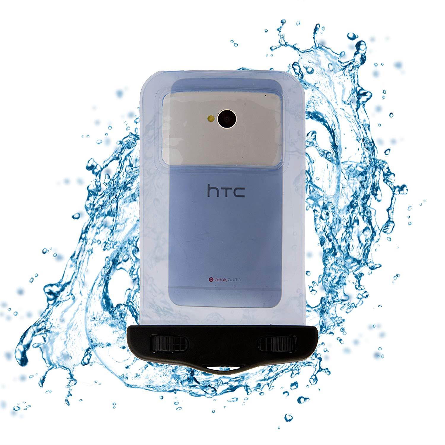 SumacLife Waterproof Pouch with Removable Wristlet for iPhone, S6, M9, Xperia Z3, Moto, Lumia, Fire, Nexus - Retail Packaging - Blue