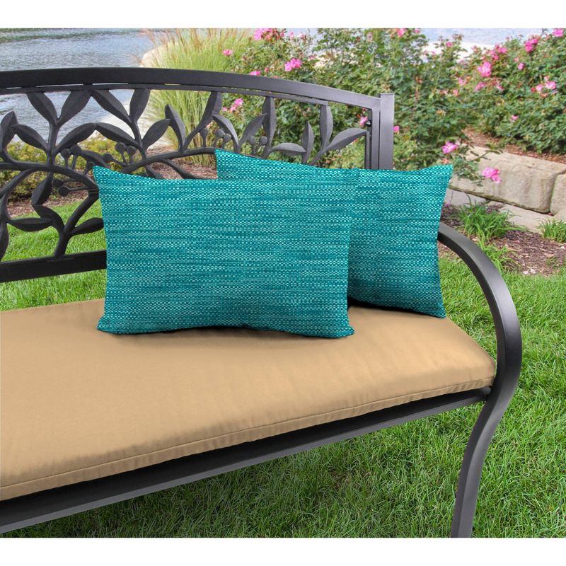 Outdoor Throw Pillow Set Jordan Manufacturing Lagoon Turquoise
