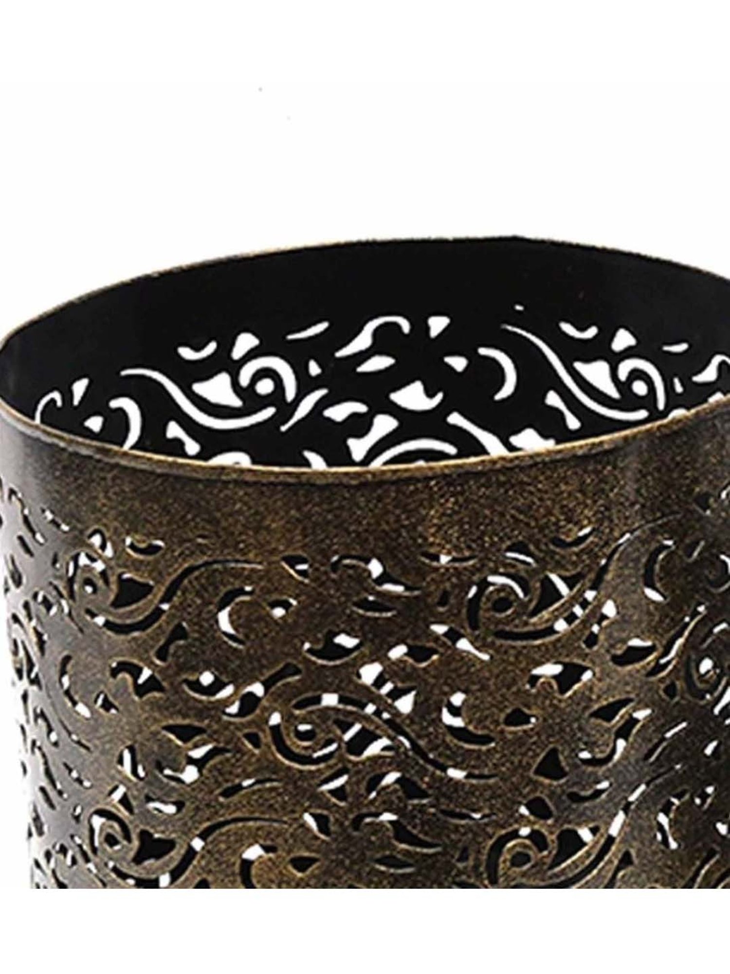 Artisans Rose Golden Iron Hyacinth Tea Light Holder - Set of 3