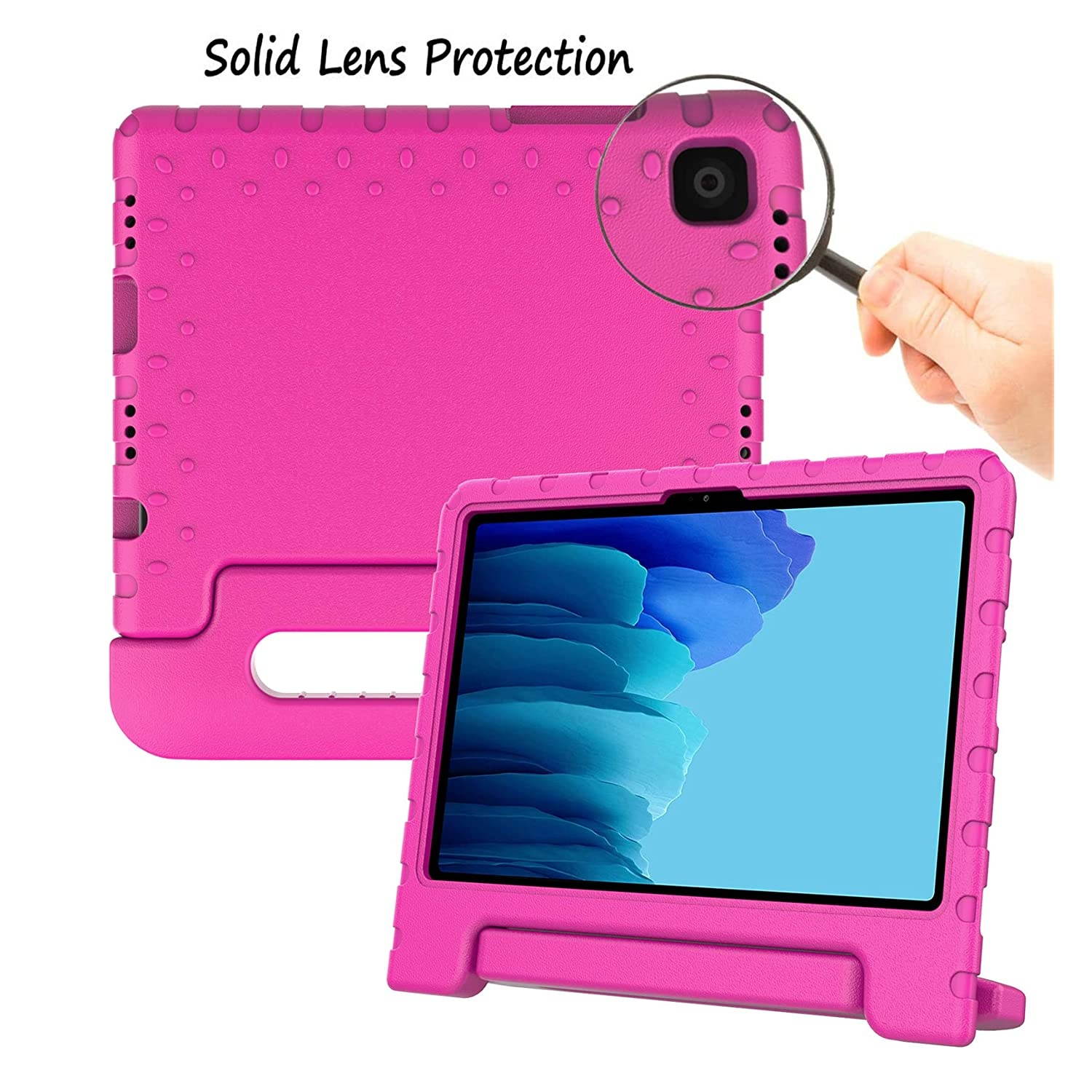 LTROP Kids Case for Samsung Galaxy Tab A7 2020, Samsung Galaxy Tab A7 10.4 Case, Galaxy Tab A7 2020 Case, Shockproof Handle Stand Case for Samsung Tab A7 10.4" 2020 (SM-T500/ T505/ T505N/ T507), Rose