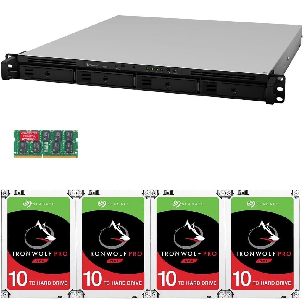 Synology RS820+ 4-Bay RackStation NAS with  56TB (4x14TB) of Seagate Ironwolf PRO NAS Drives Fully Assembled and Tested By CustomTechSales
