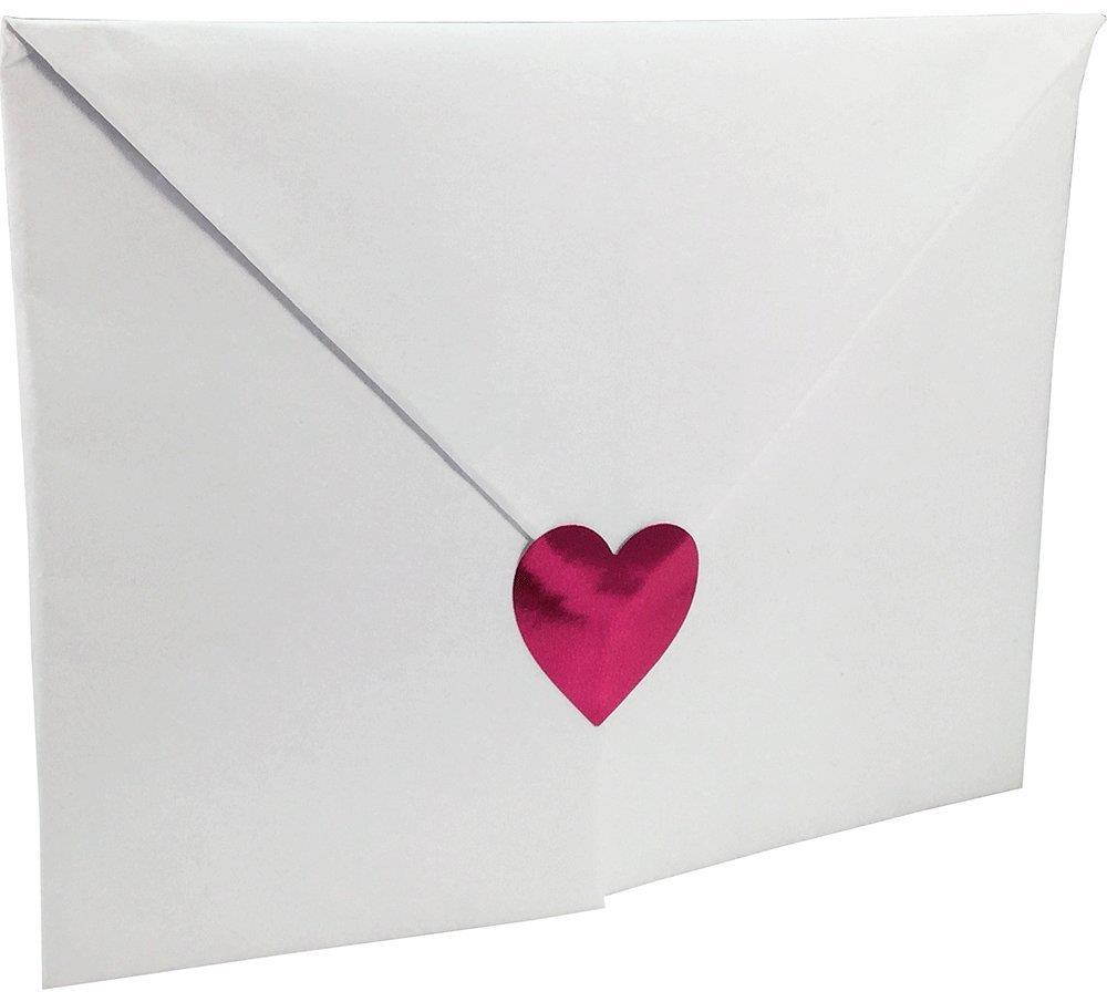 Metallic Rose Heart Stickers, 1 Inch in Size, 500 Labels on a Roll