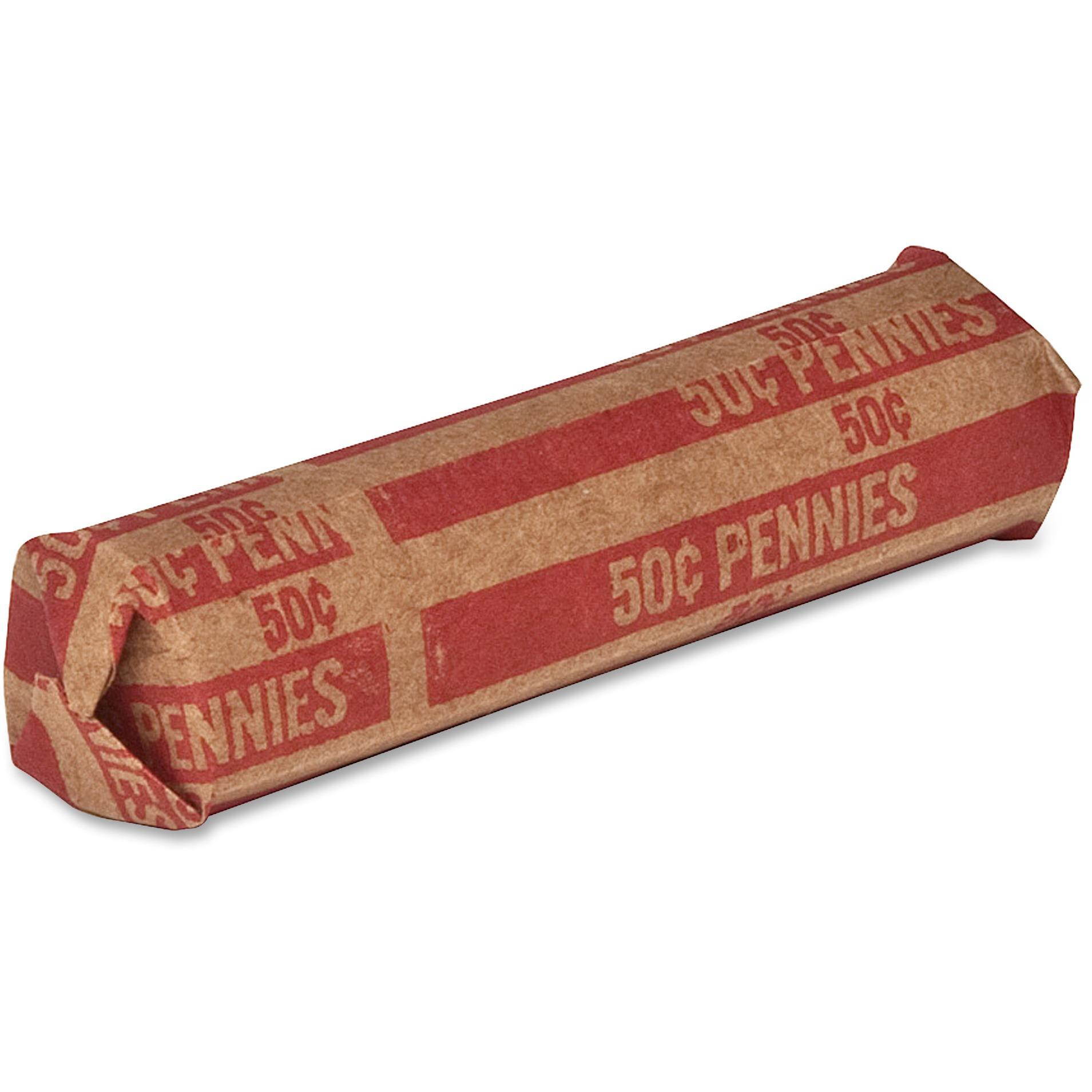 Sparco Products TCW01 Coin Wrapper, 60 lb., Pennies, .50, 1000/BX, Red SPRTCW01