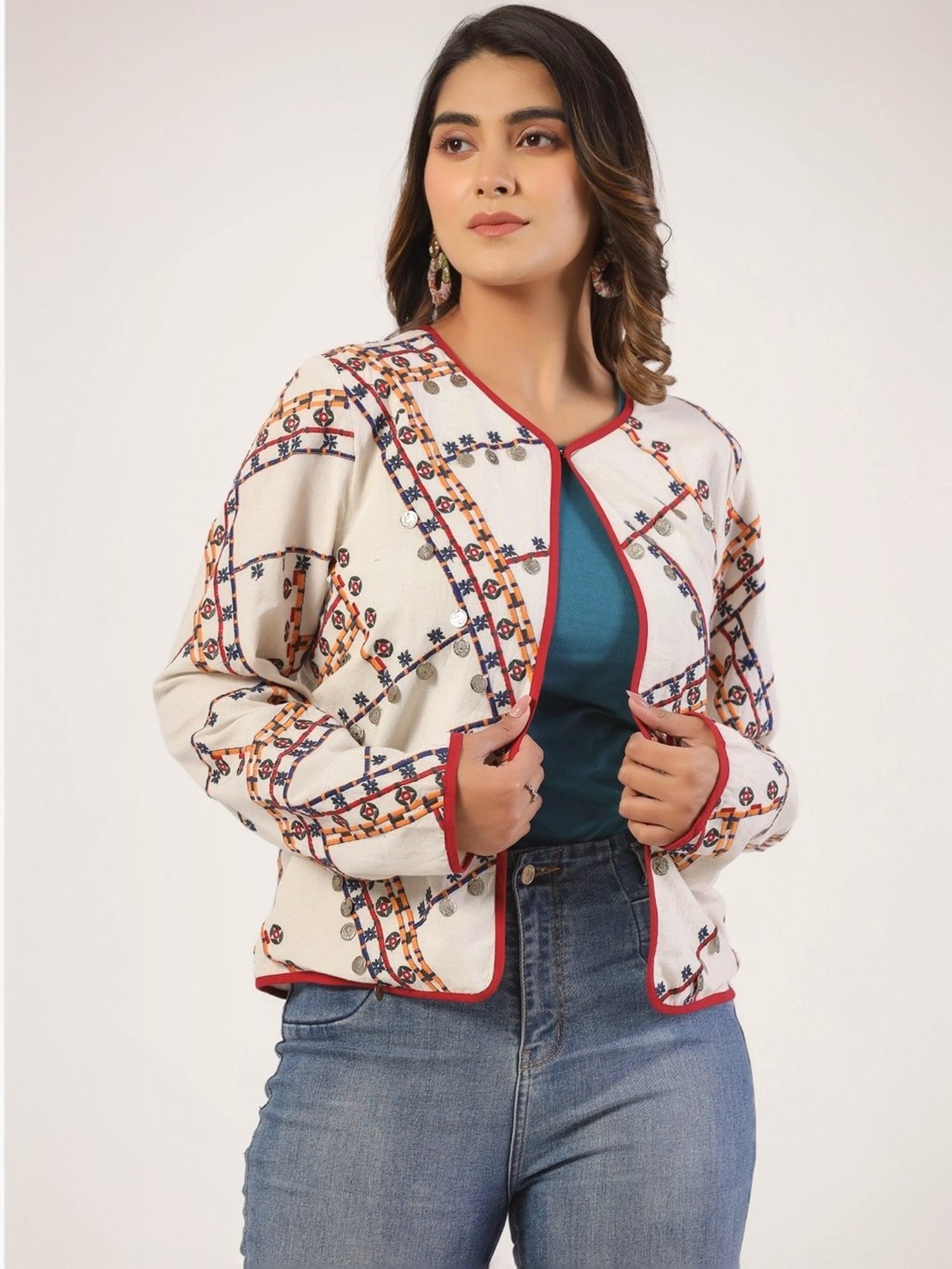 Karyn Seo Miranda Vintage Inspired Embroidered Kimono Cardigan