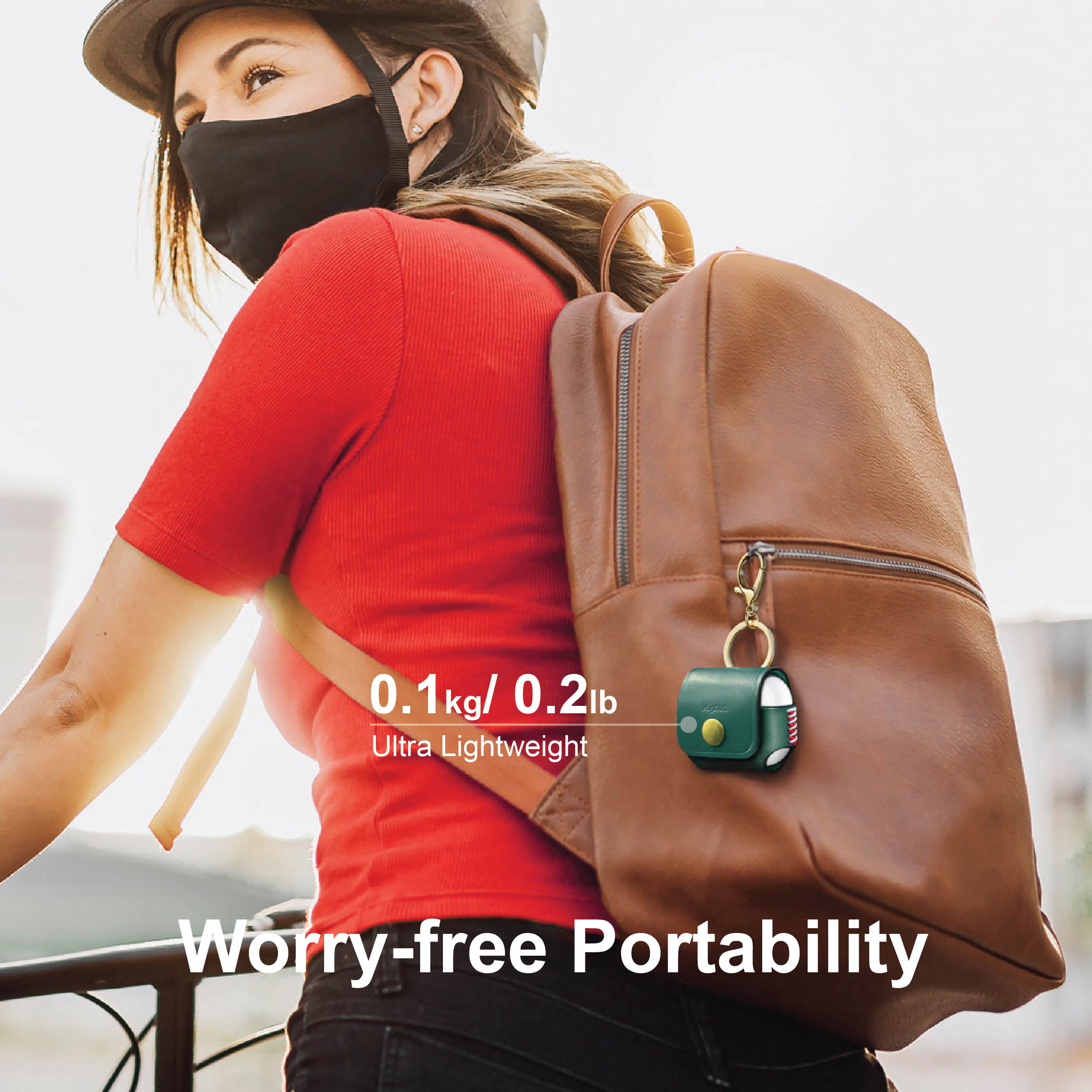 VogDUO- Italian Genuine Leather Case for AirPods Pro, portable carry case, Lightning port slot design, premium metal hook for the bag, keychain or jeans, YKK button applied- Emerald