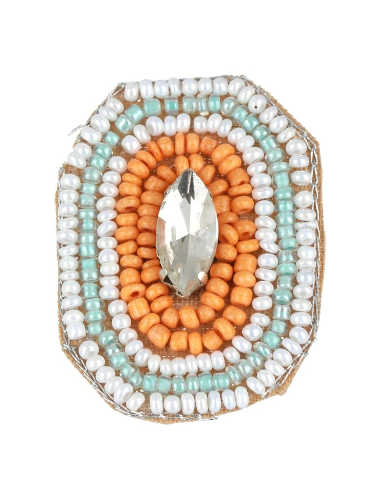 Aatmana Crystal-Studded & Beaded Gold-Plated Necklace & Earring Set with Ring