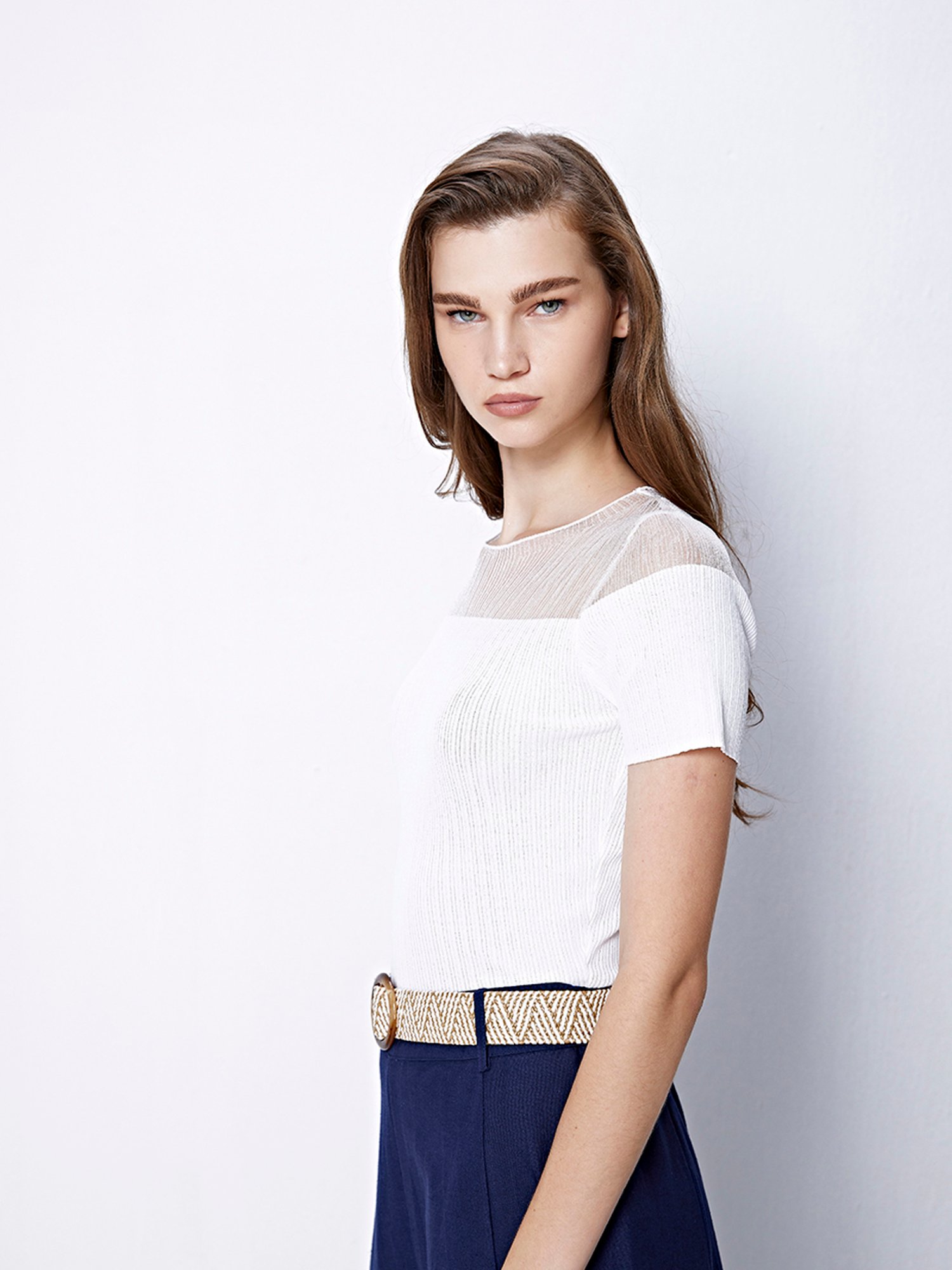Cover Story White Regular Fit Top