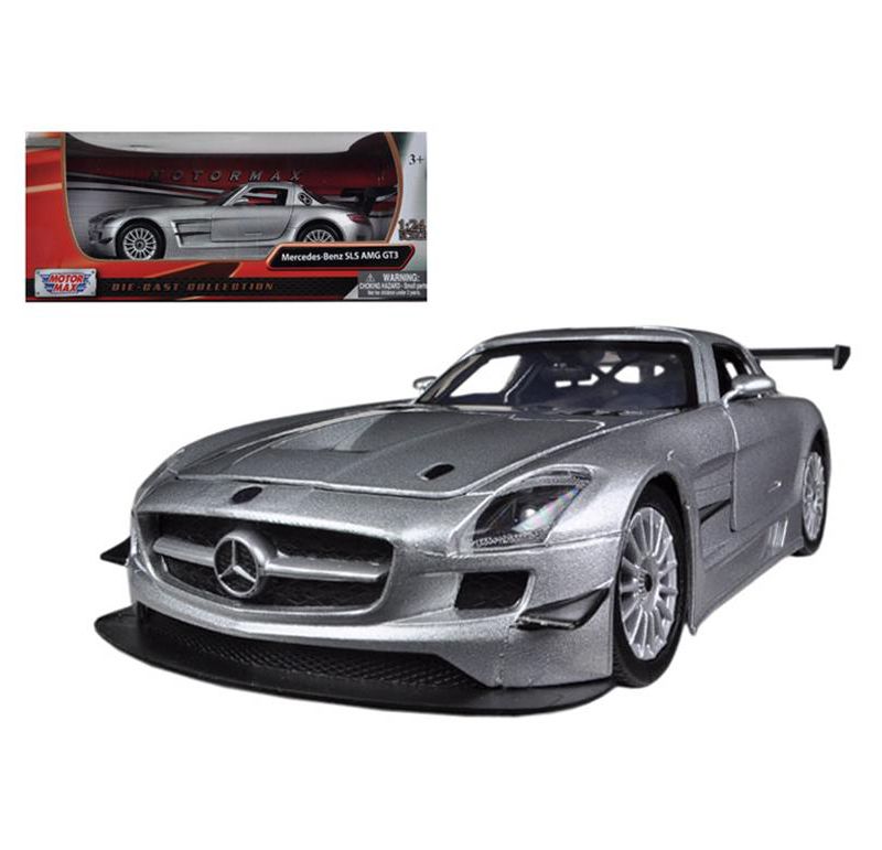 Mercedes SLS AMG GT3 Silver 1/24 Diecast Car Model by Motormax