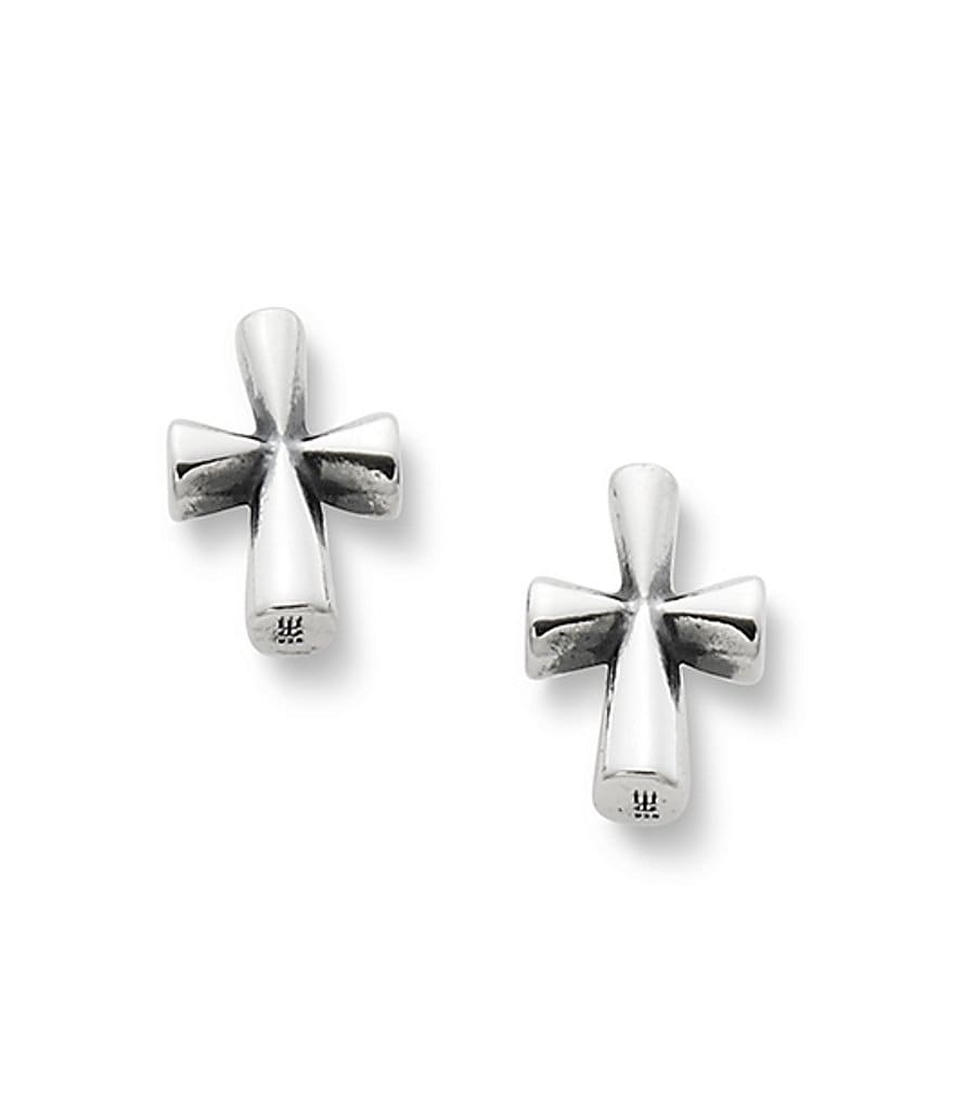 James Avery Sterling Silver St. Teresa Cross Stud Earrings