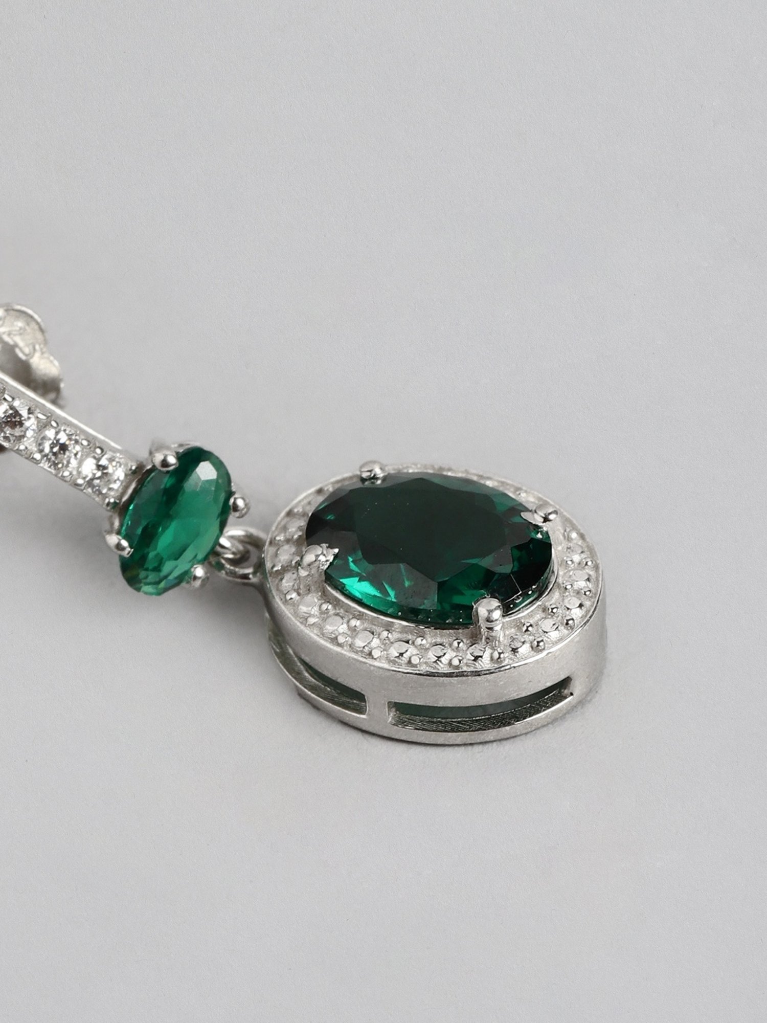 Zavya 925 Sterling Silver Radiant Star Rhodium Drop Earrings For Women