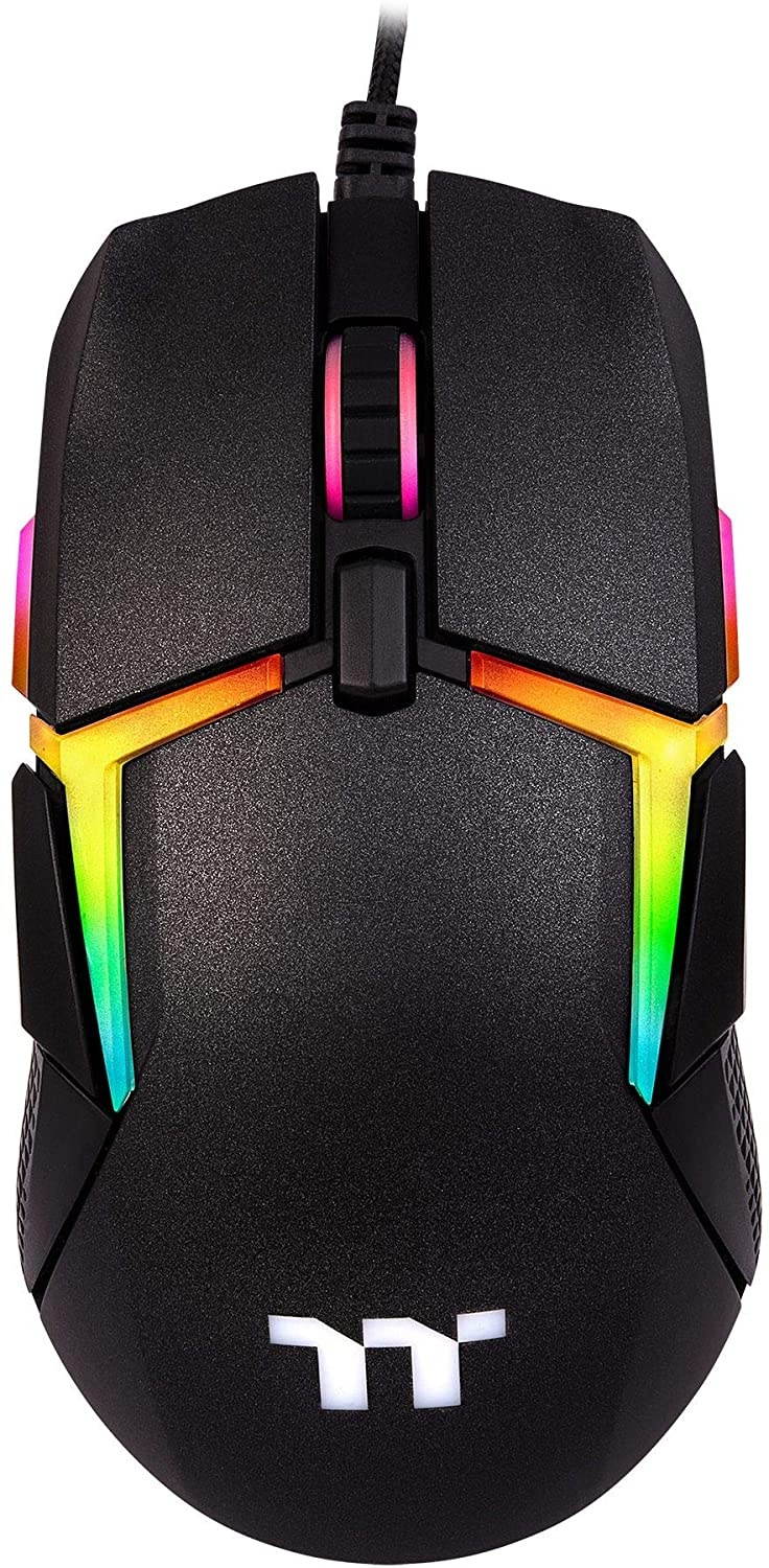 thermaltake level 20 rgb gaming mouse (gmo-lvt-wdoobk-01), black