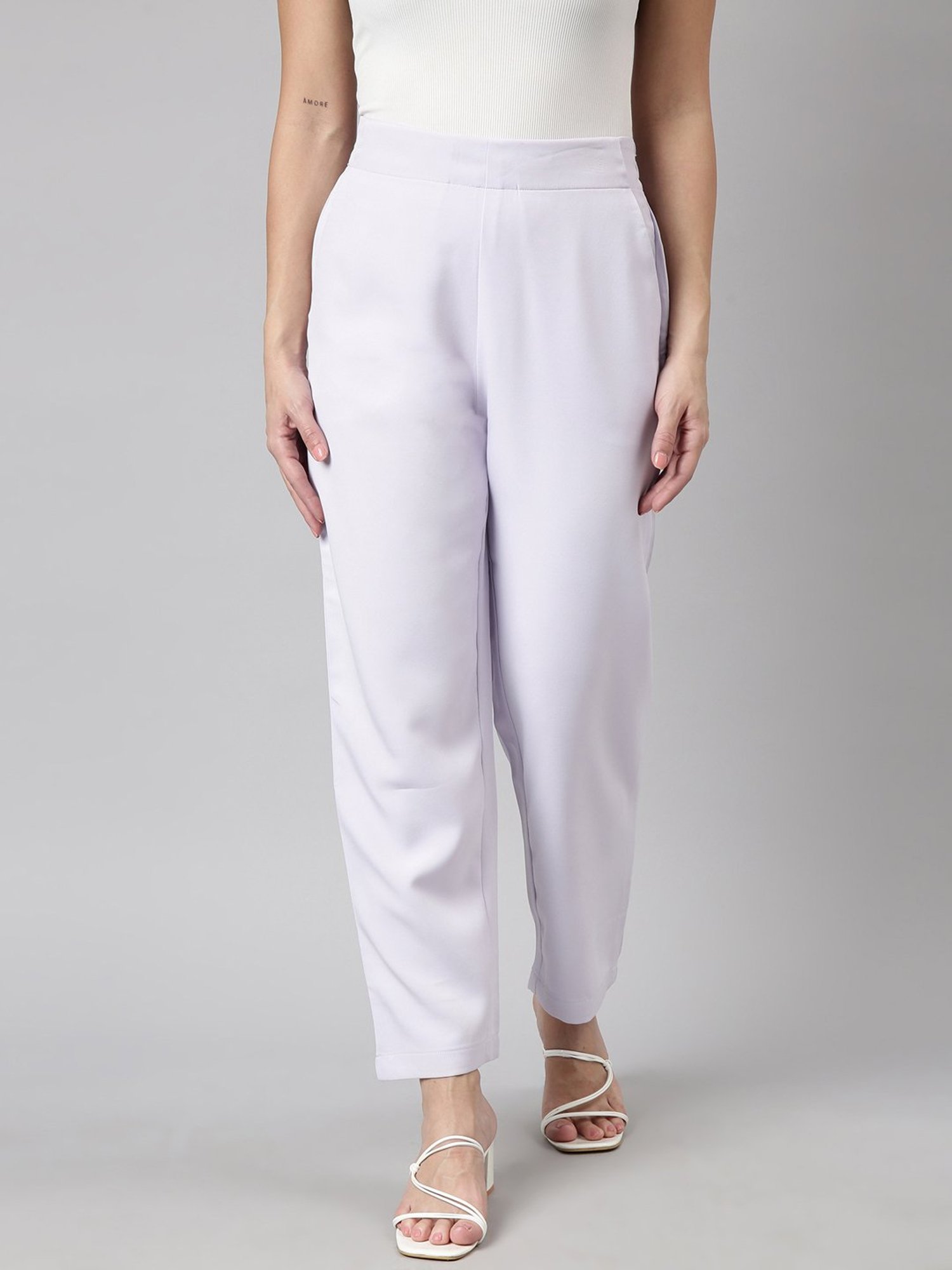 SHOWOFF Lavender Regular Fit Trousers