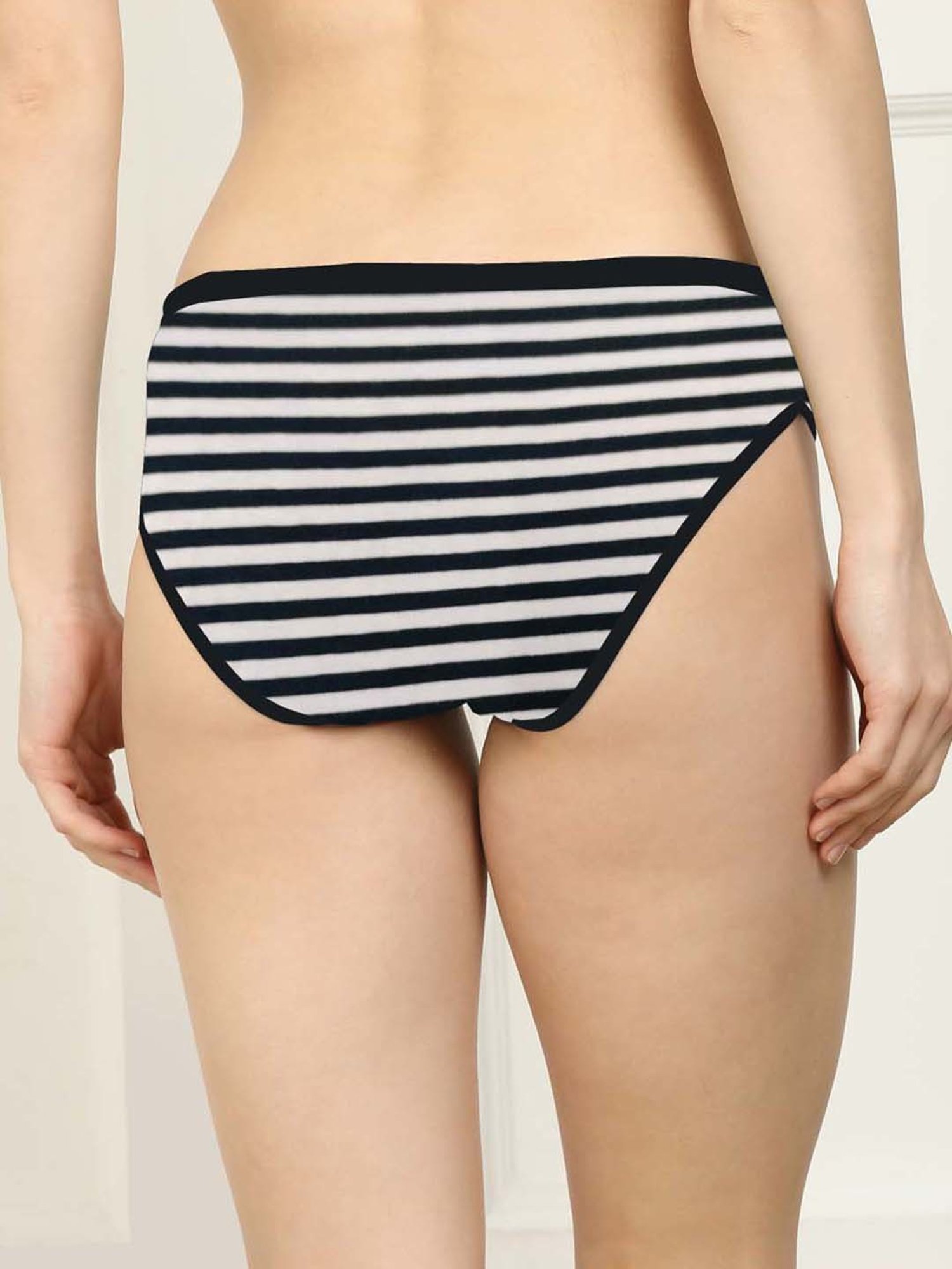 AROUSY Black Cotton Printed Bikini Panty