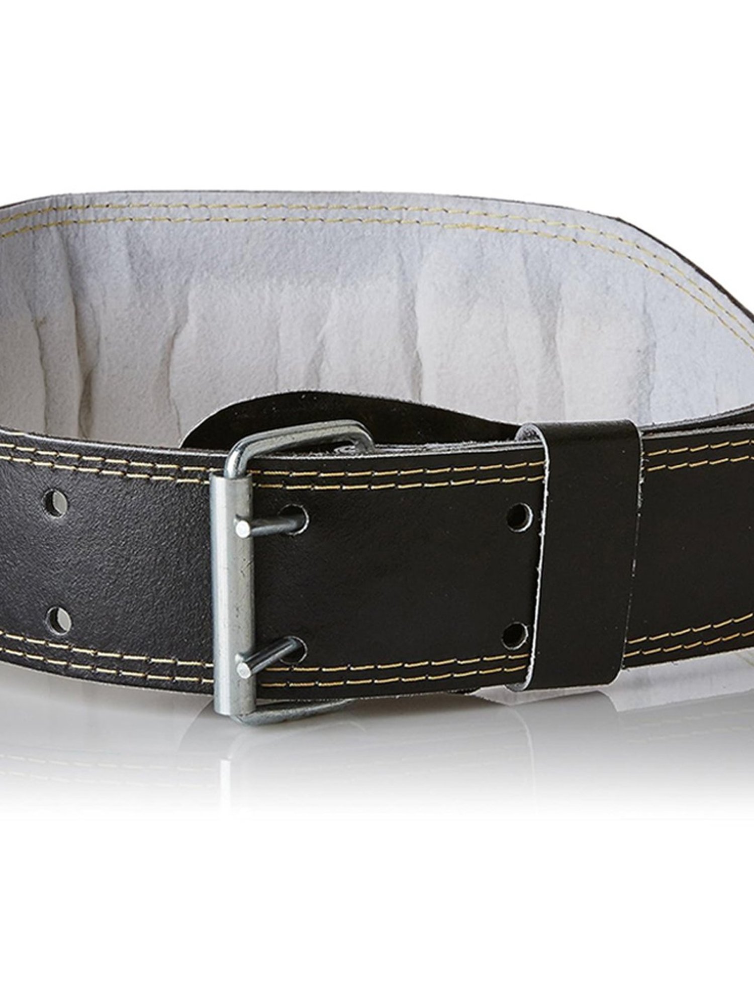 Protoner Weight lifting Leather Belt Size - Medium (Black)
