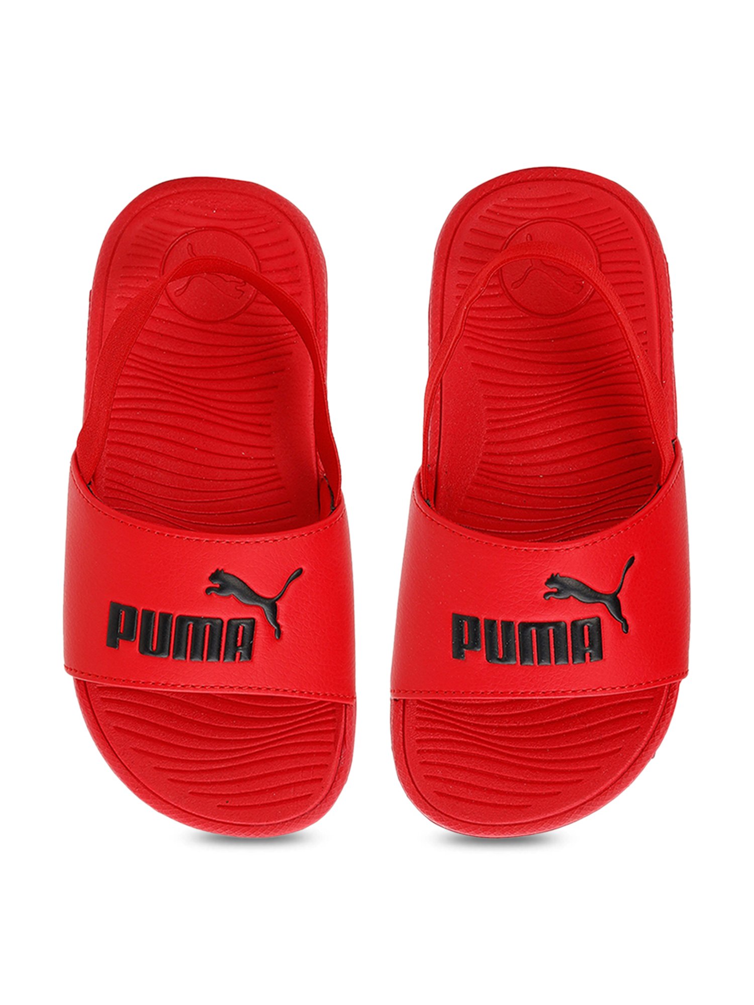Puma Kids Red & Black Back Strap Sandals