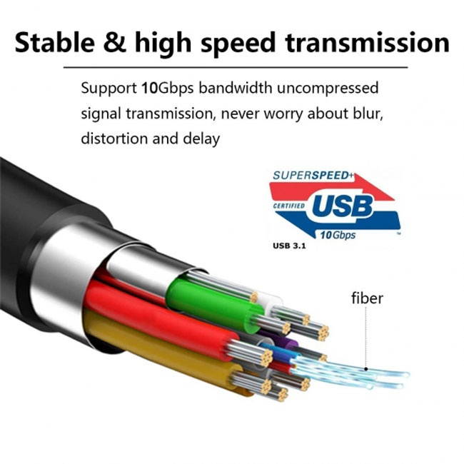 Cablecc  5.0M USB-C Type-C to Type-C Active Optical Cables AOC Cable Active Fiber Optic Fast Transfer Gen2 10Gbps