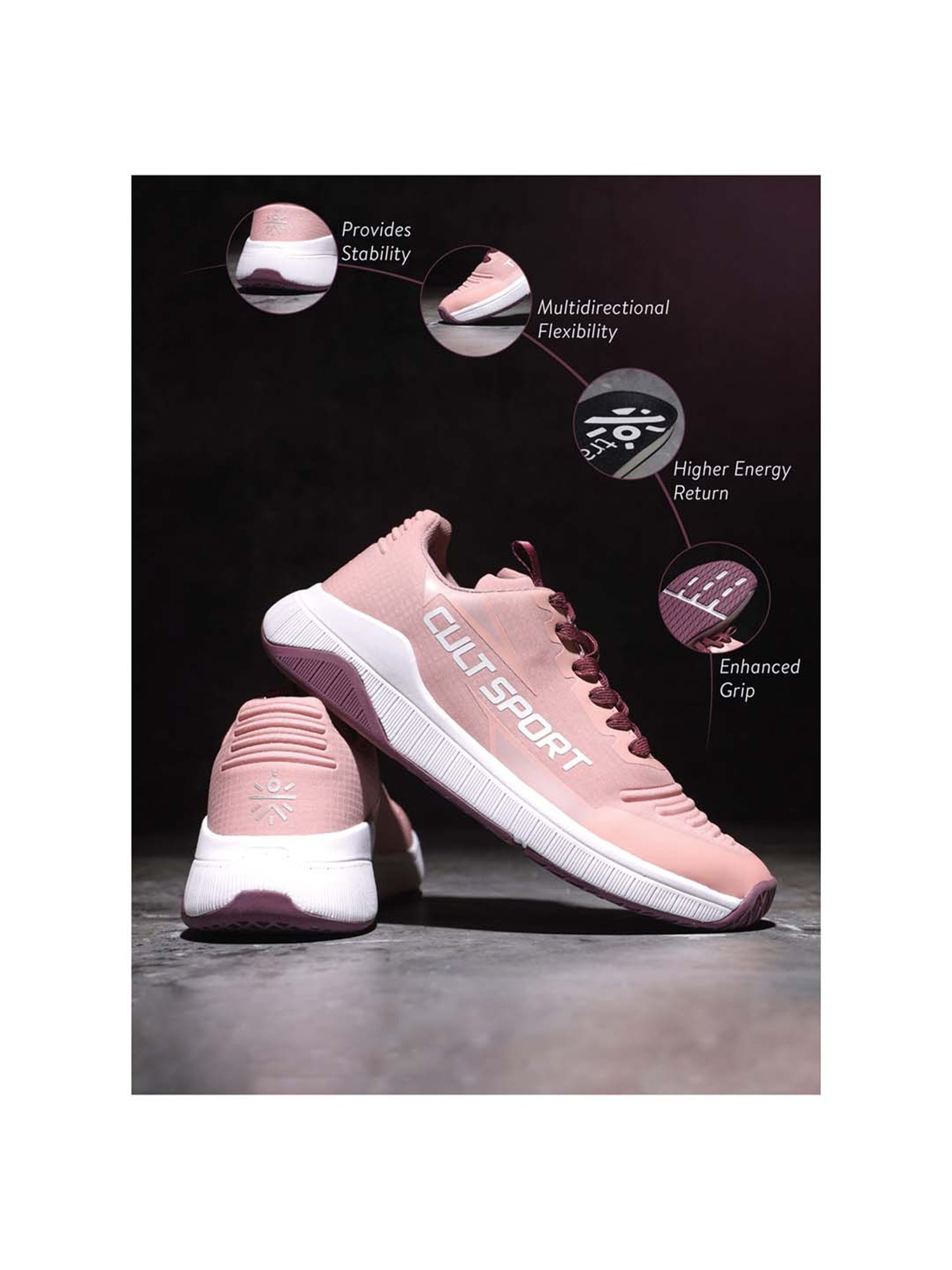 Cultsport Women's X1 Baby Pink Training Shoes