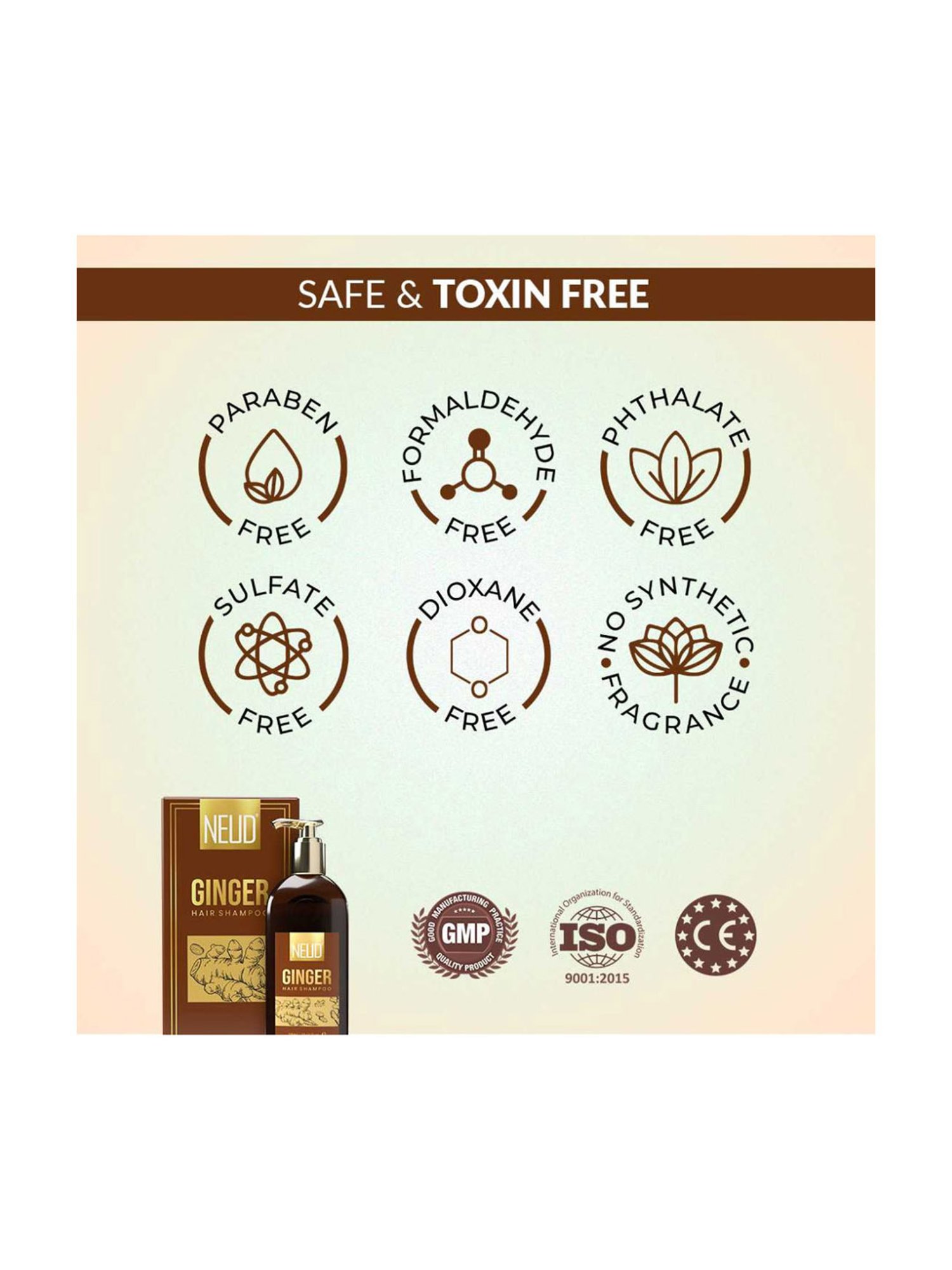 NEUD Premium Ginger Hair Shampoo - 300 ml Each (Pack of 2)