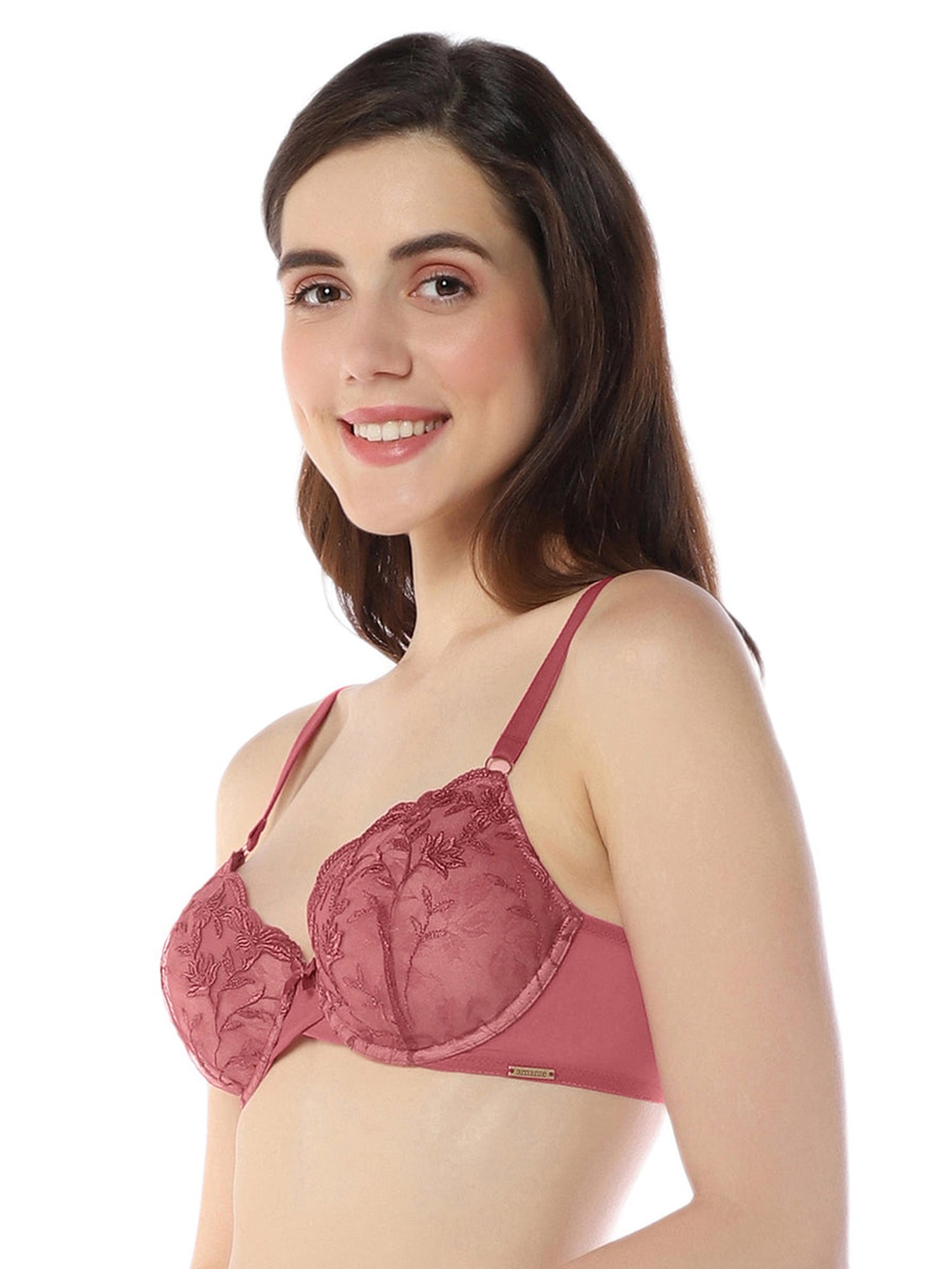 Amante Pink Lace Work T-Shirt Bra