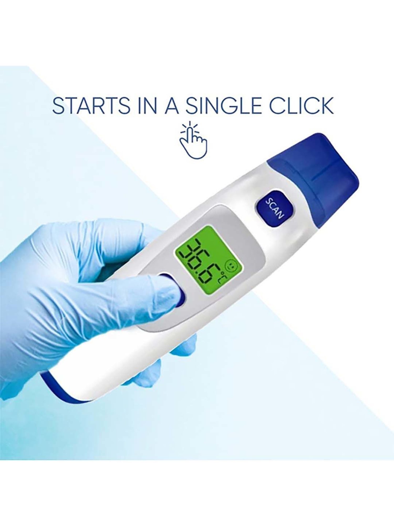 Ozocheck Non-Contact Forehead (IR) Thermometer (White & Blue