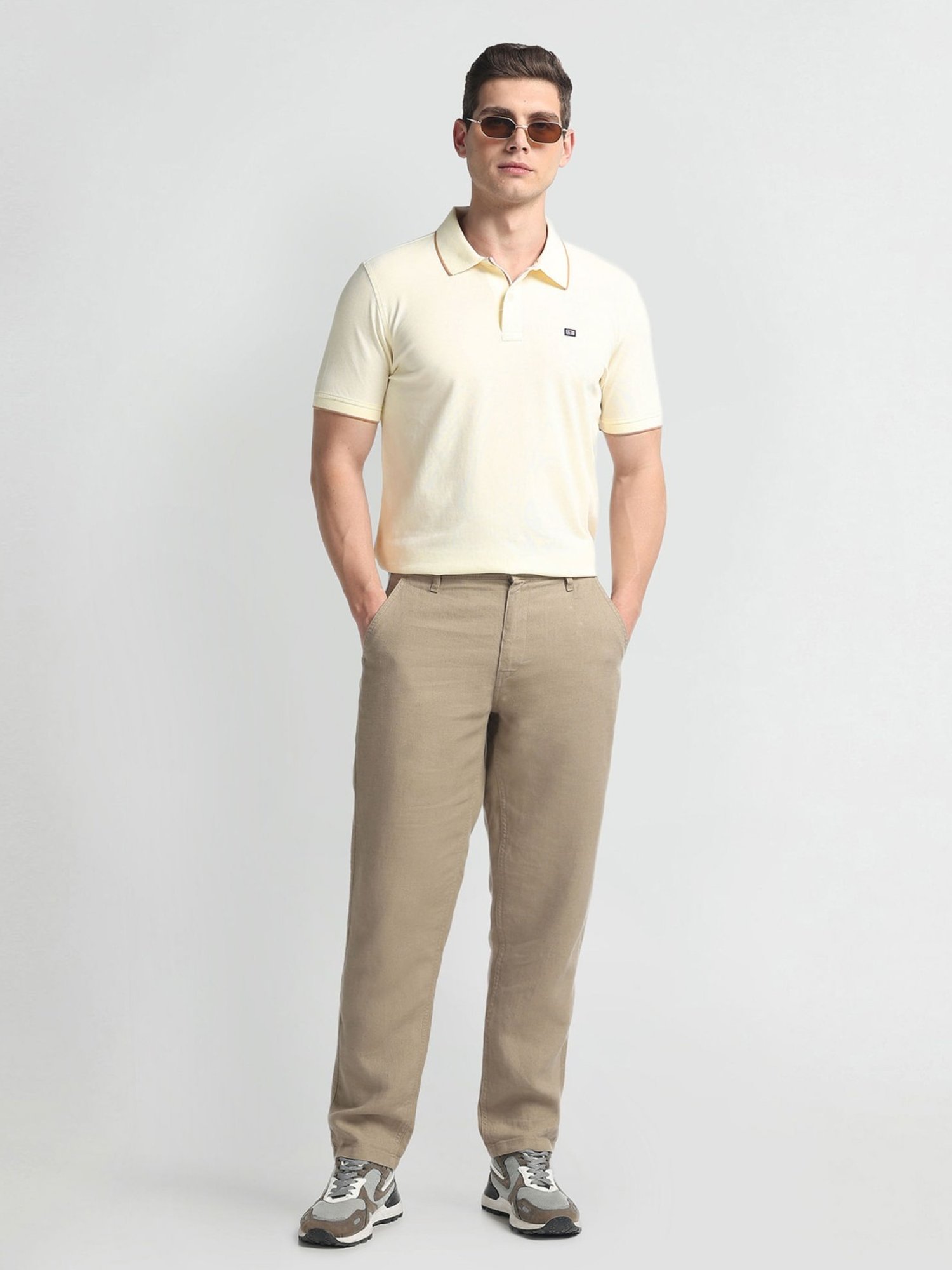 Arrow Sports White Cotton Regular Fit Polo T-Shirt