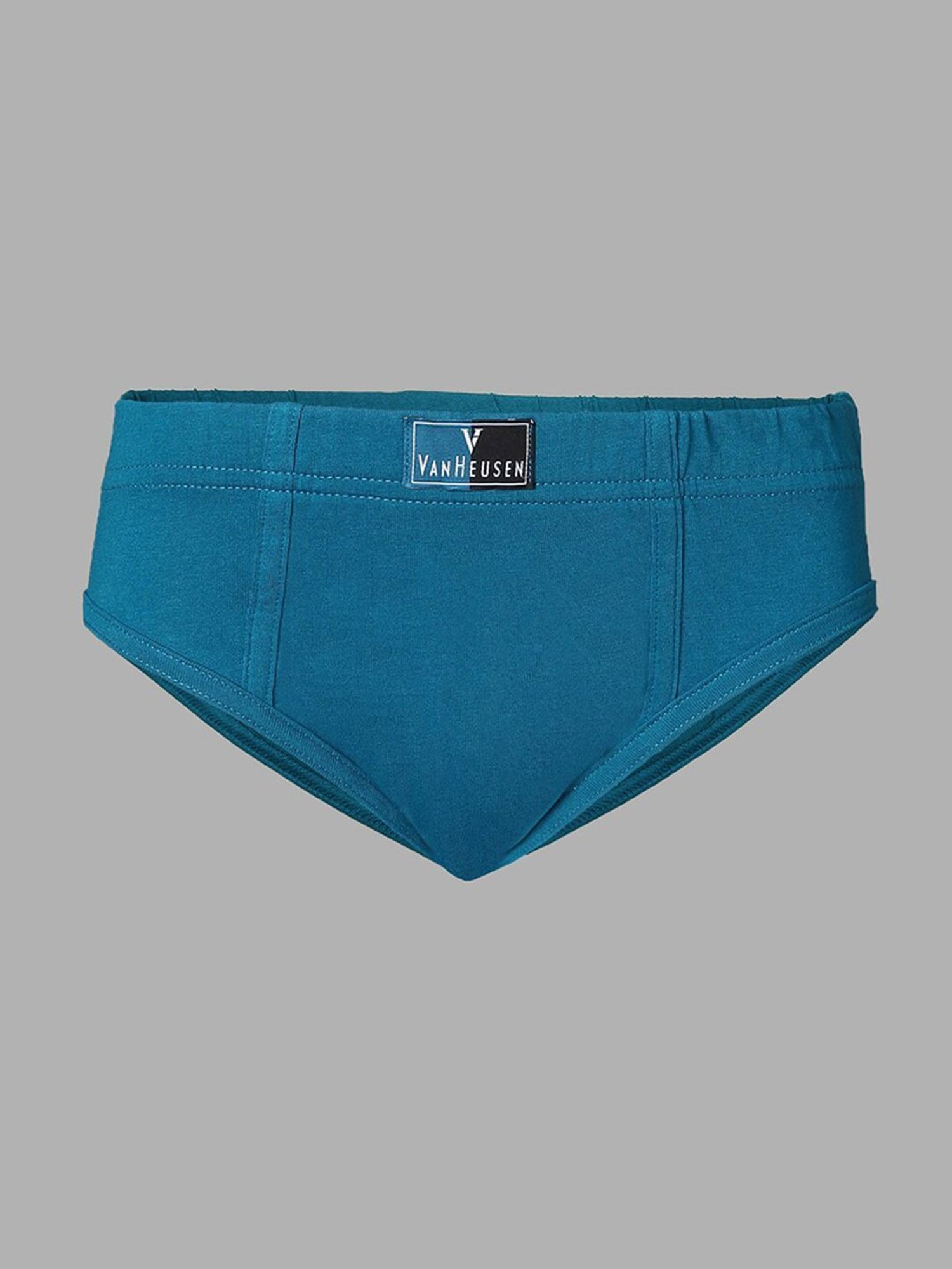 Van Heusen Regular Fit Anti Bacterial Colour Fresh Solid Briefs - Pack of 2 - Deep Lagoon