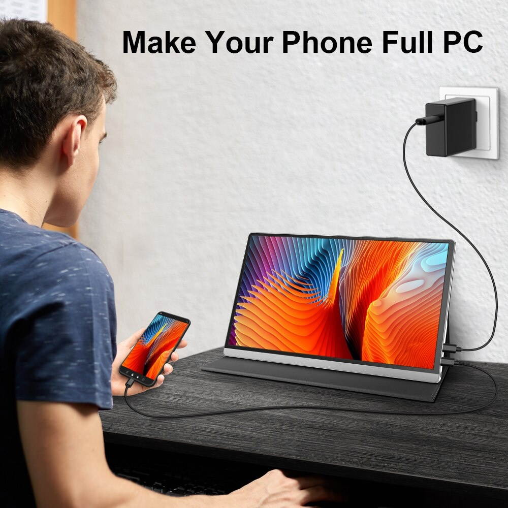 4K Portable Monitor 15.6 Inch IPS Screen Dual Speakers Compatible for Laptop Cellphone PS3 PS4 Xbox360 Gaming Display