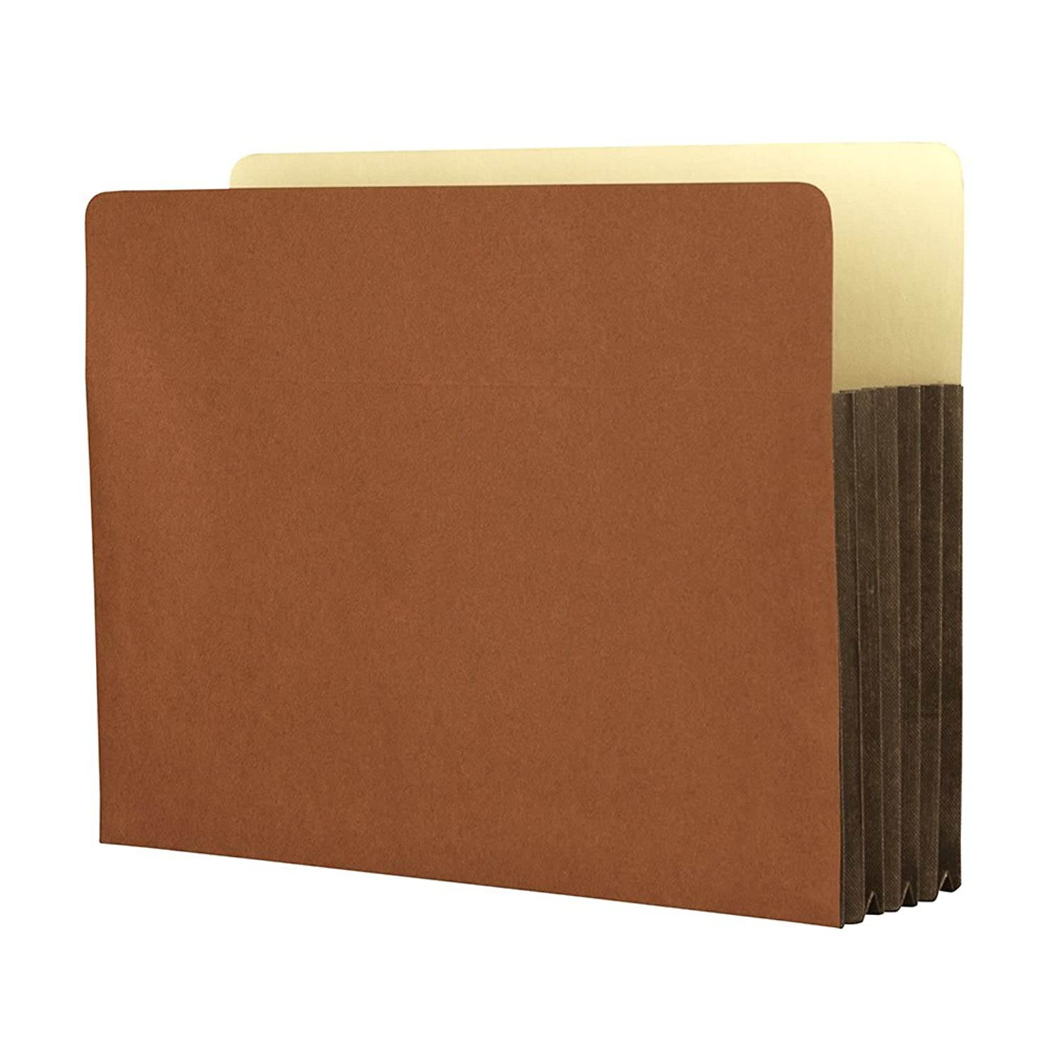 Star Heavy Duty Side Tab File Pockets, Expanding Letter Size Red Rope 5-1/4 Inch with Full Tyvek Expansion 50 PER Box