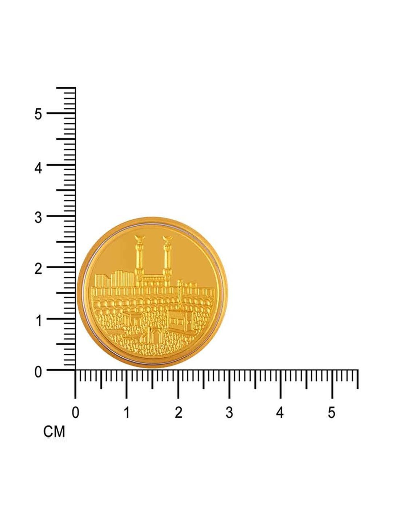P.C. Chandra Jewellers Kaaba-Inscribed 24k (999) 0.3gm Yellow Gold Foil Coin