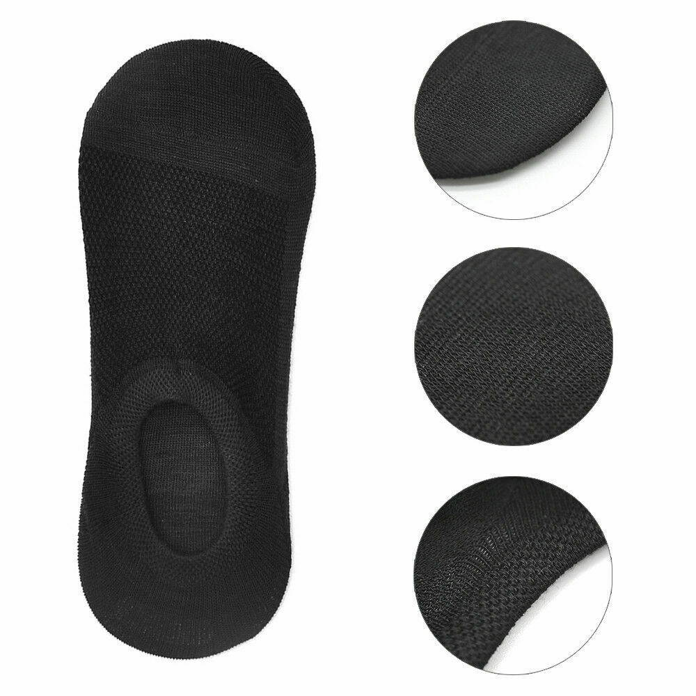 3-12 Pairs Men Invisible No Show Nonslip Loafer Low Cut Solid Cotton Socks 9-13