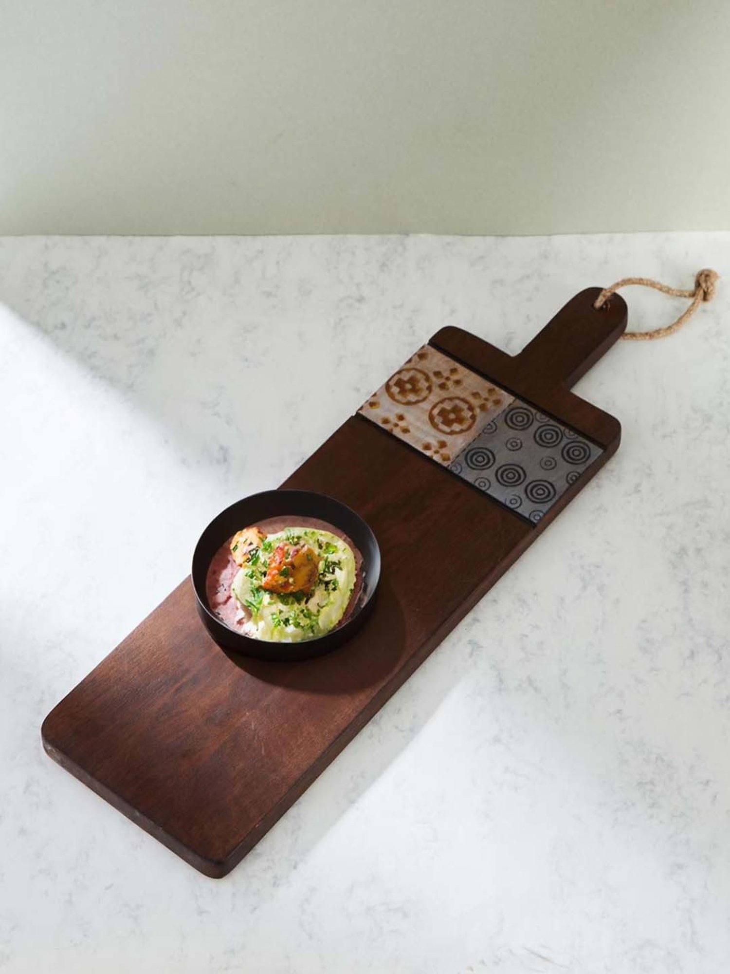 Fabindia Earth Files Brown Wood Small Enamelled Platter