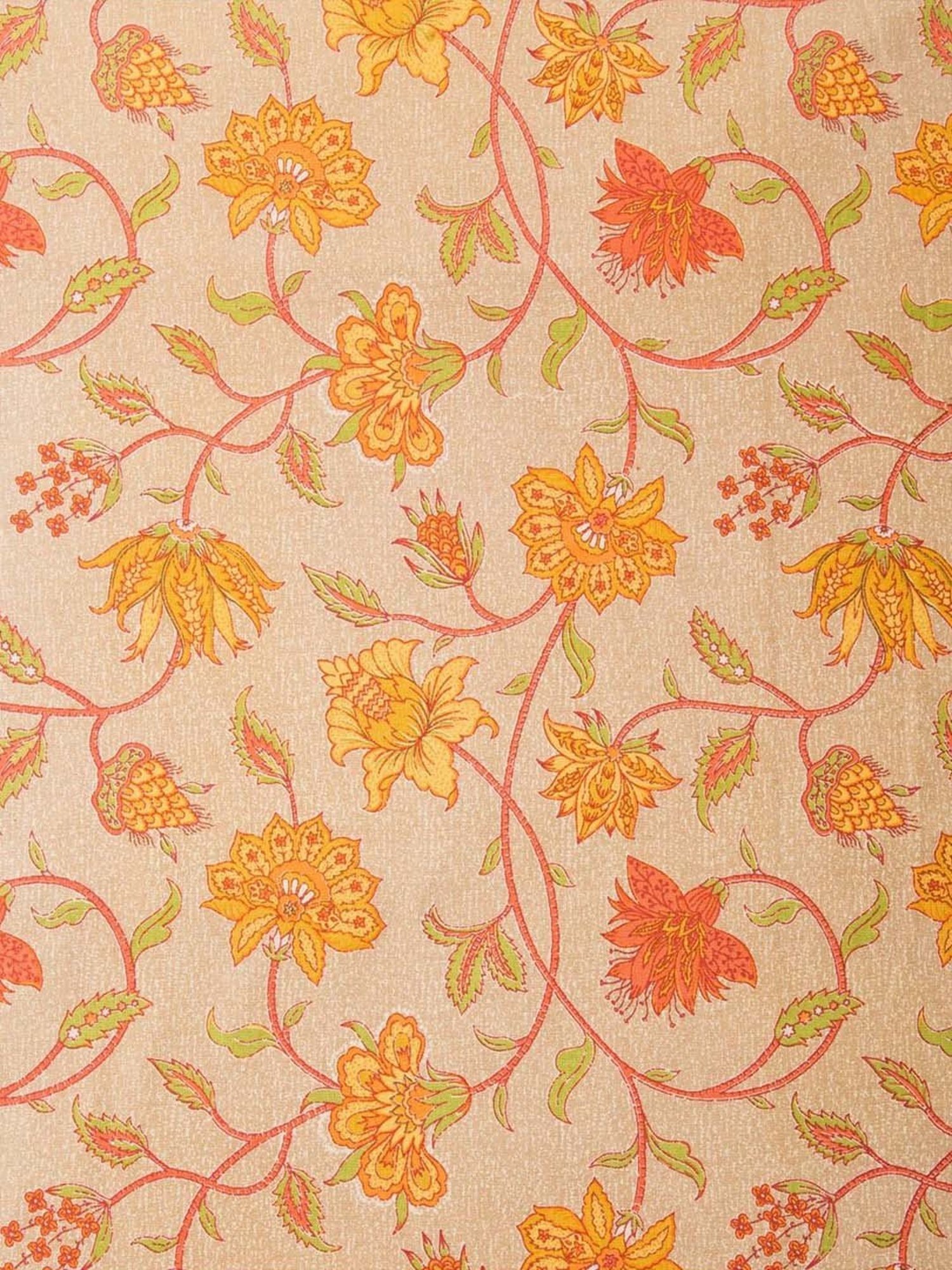 Fabindia Home Tarinika Yellow Cotton 80 TC 200 GSM 6-Seater Printed Table Cover