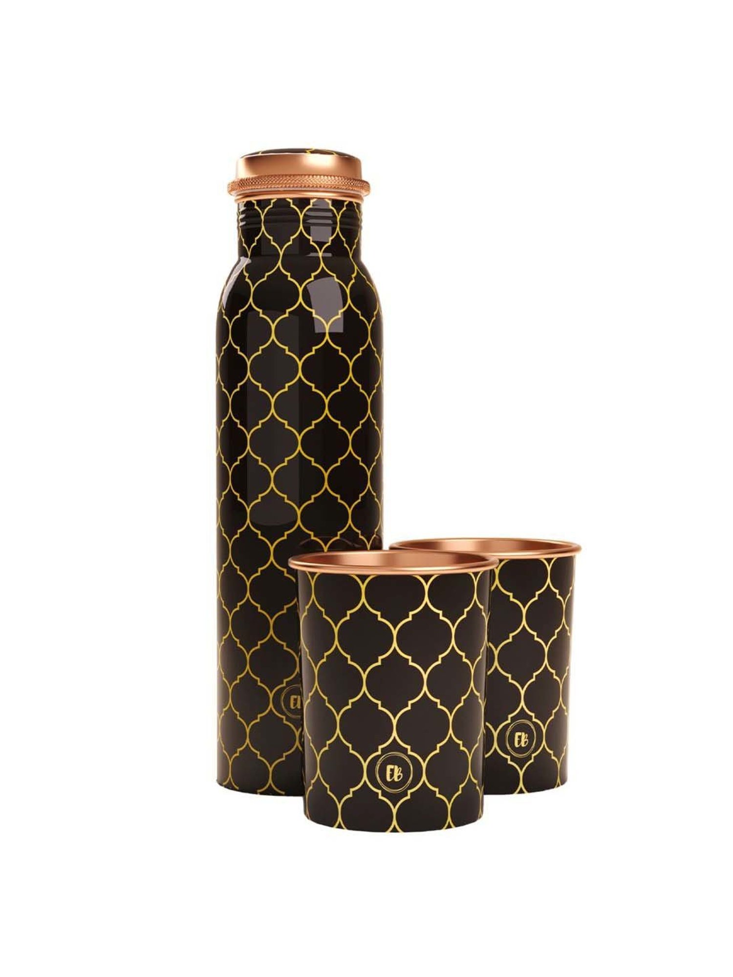 Everything Beautiful Black Copper Water Bottle & Glass Set