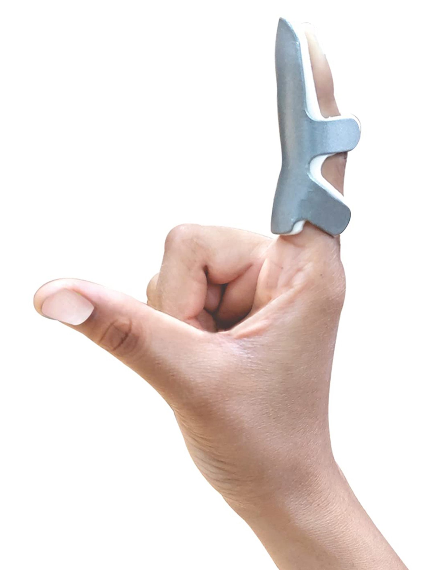 AccuSure Foam Lined Frog Finger Splint - Large (Grey)