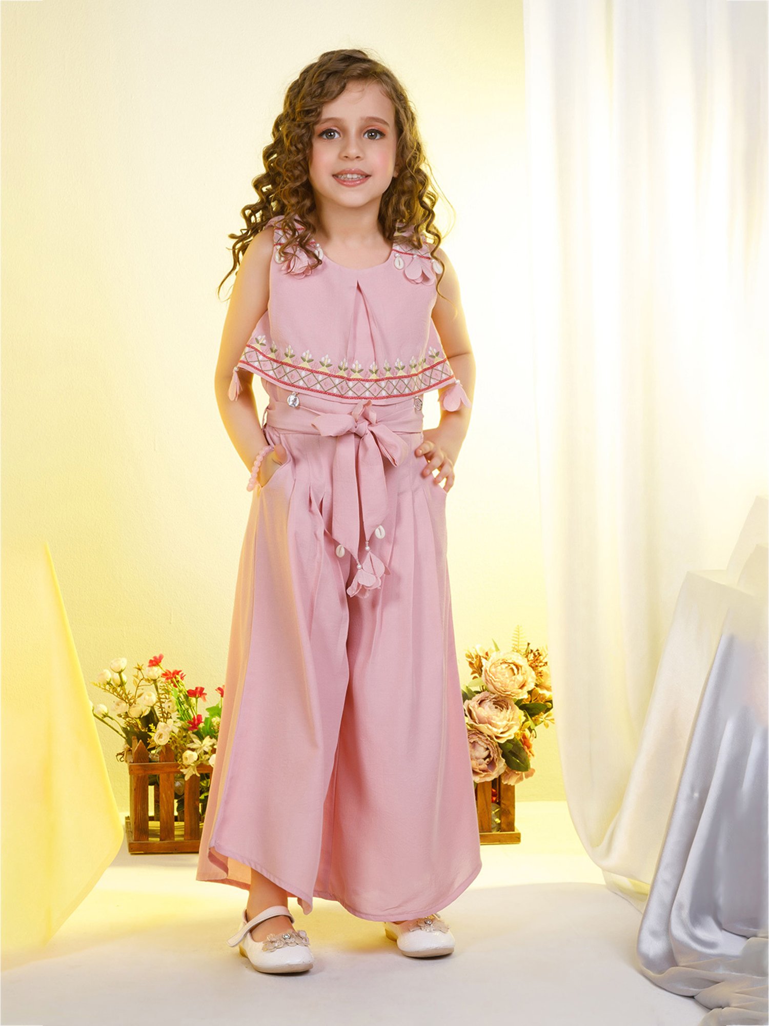 Stylestone Kids Red Printed Jumpsuit