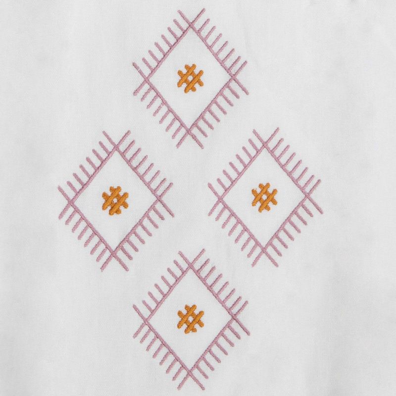 Embroidered Diamond 27 x 18 Inch Woven Kitchen Tea Towel with Hand Sewn Fringe - Foreside Home & Garden