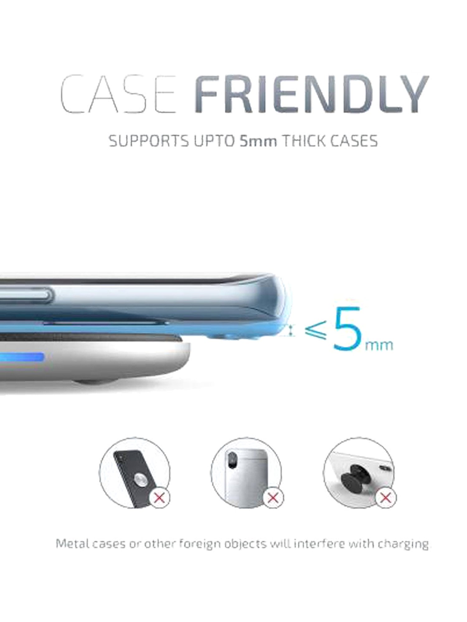 iVoltaa Air.base1 with Type C Cable for Qi Enabled Devices 10W Wireless Charging Pad (Black)