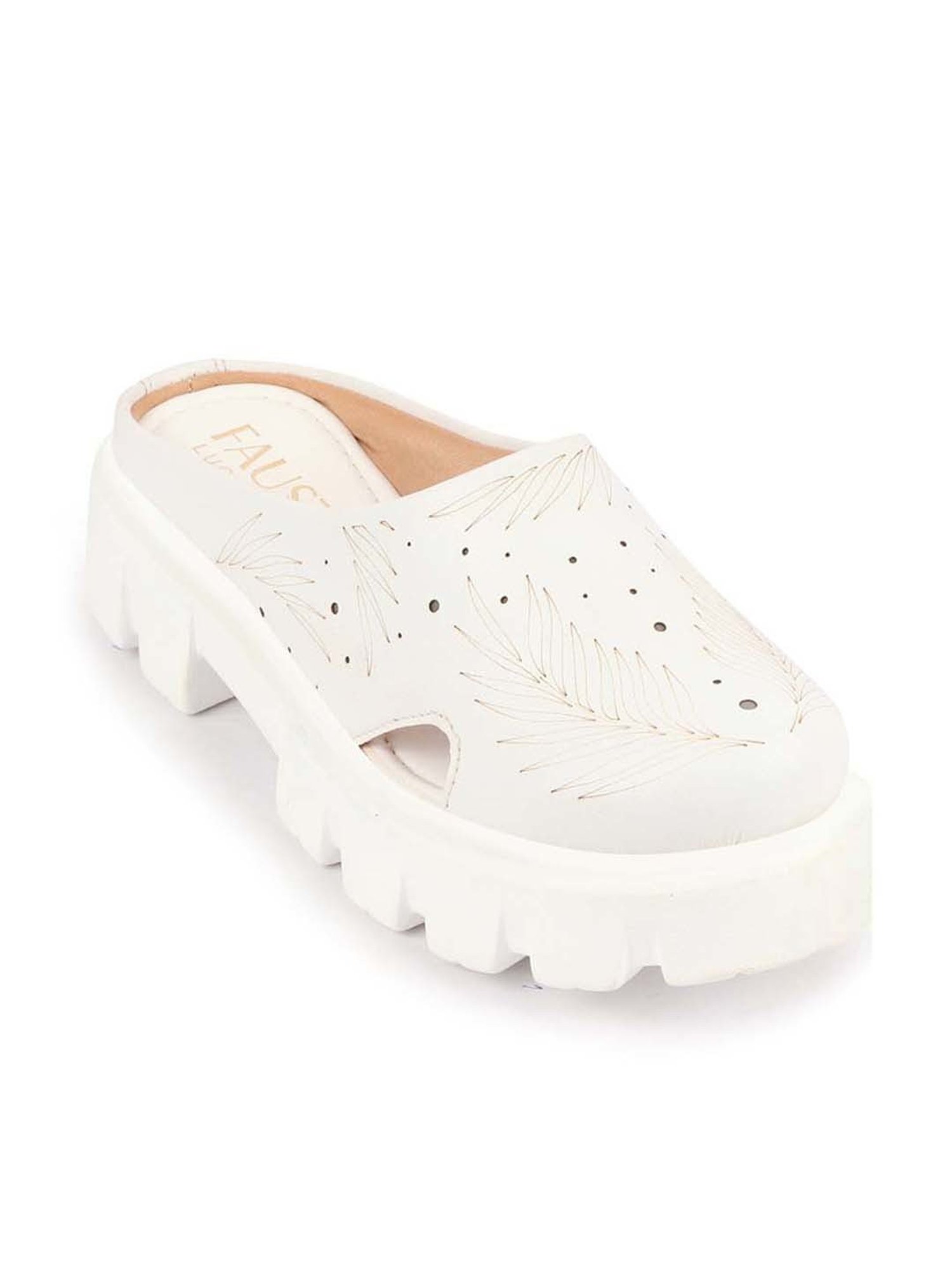 Fausto Women's White Mule Shoes