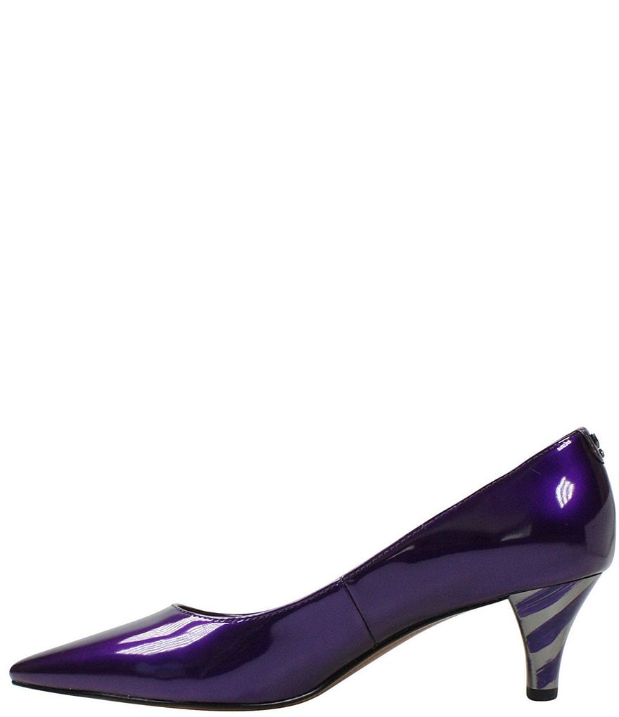 J. Renee Asilah Patent Kitten Heel Pumps