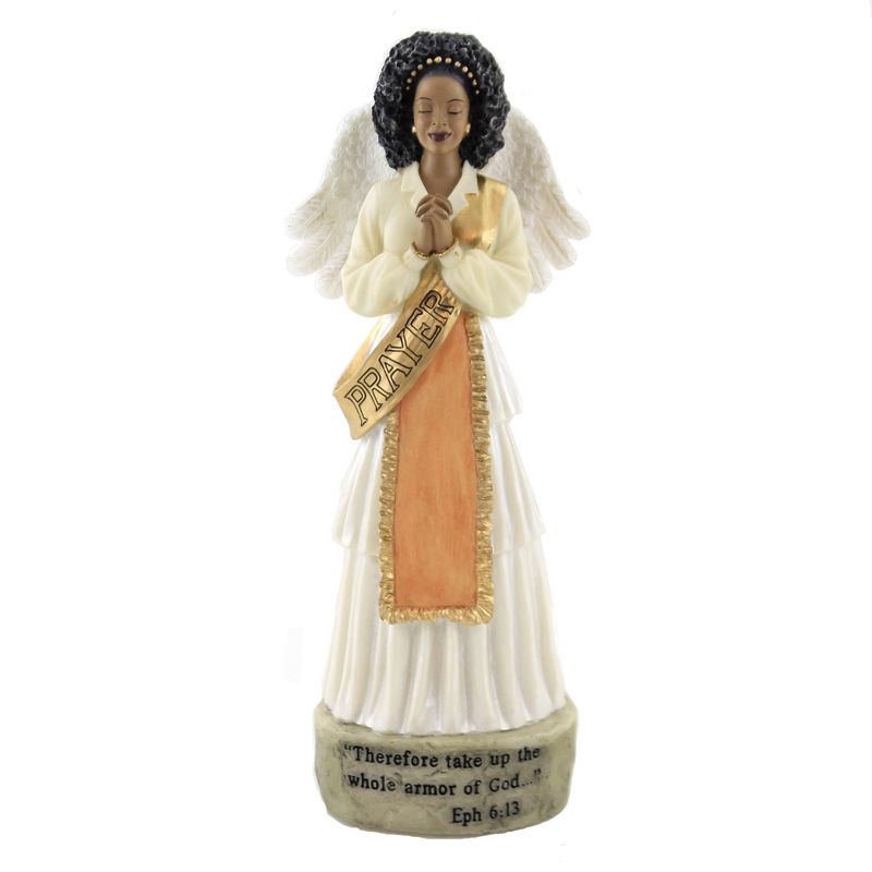 Black Art 9.0" Armor Prayer Angel Heavenly Figurine  -  Decorative Figurines