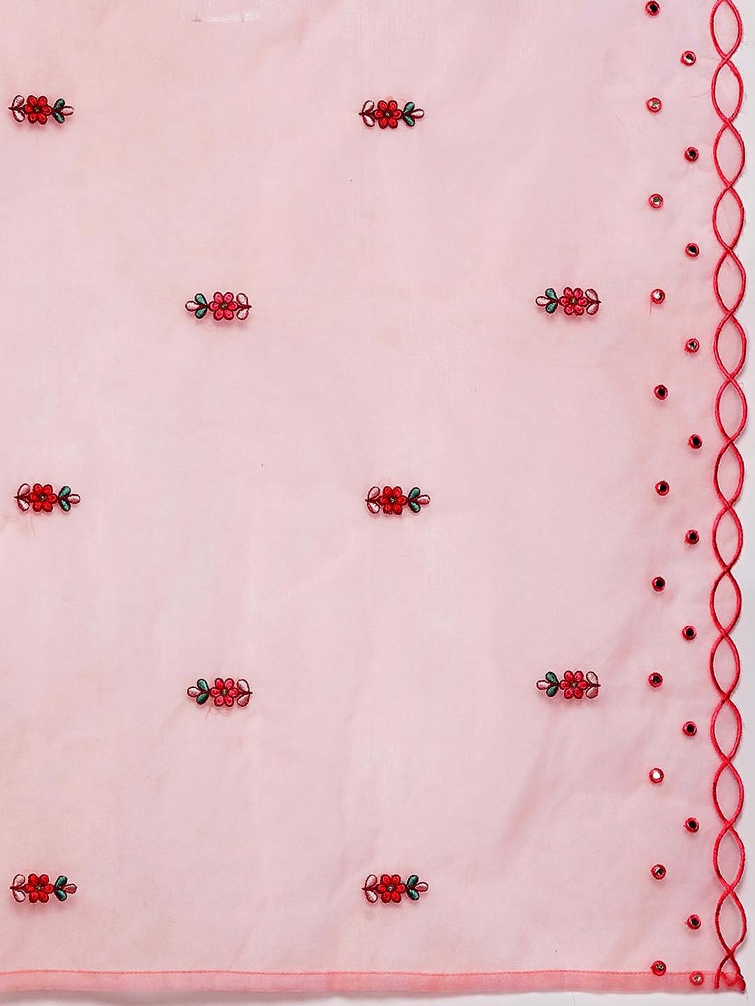 Varanga Pink Embroidered Kurta Pant Set With Dupatta