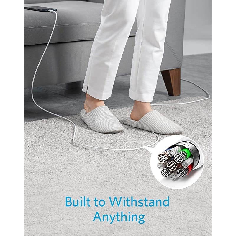 USB C Cable 60W 10ft  Powerline III USBC to USBC Cable 20 USB C Charger Cable for MacBook Pro 2020 iPad Pro 2020 iPad Air 4 Switch Galaxy S20 Plus S9 S8 Plus Pixel and More White