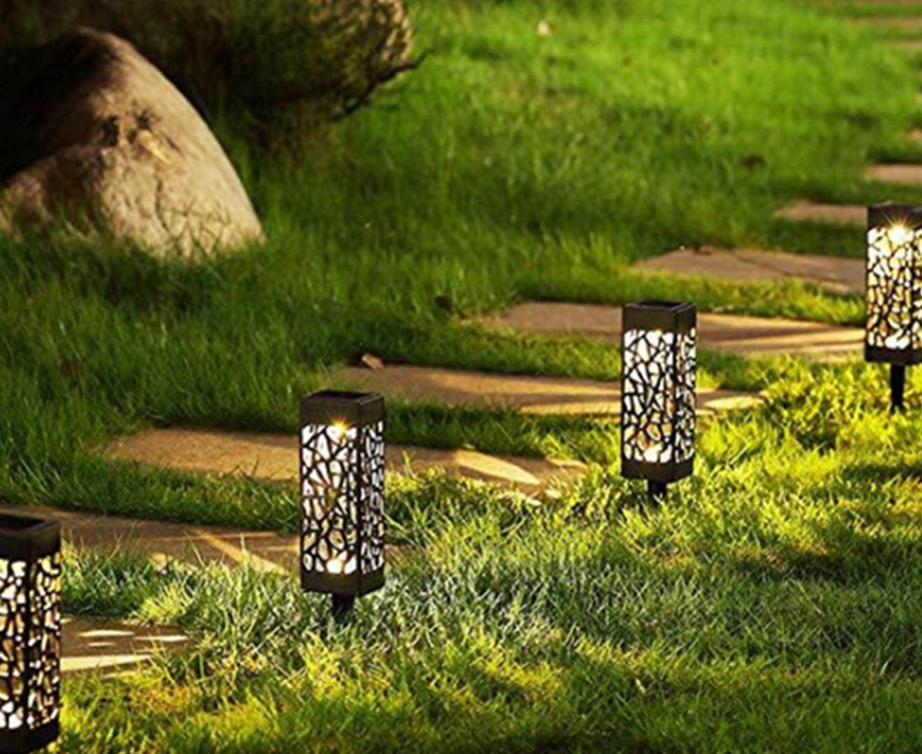 Select Mall 6PCS Solar Hollow Light Solar Lawn Light Solar Landscape Light Solar Garden Light Suitable for Outdoor Lighting