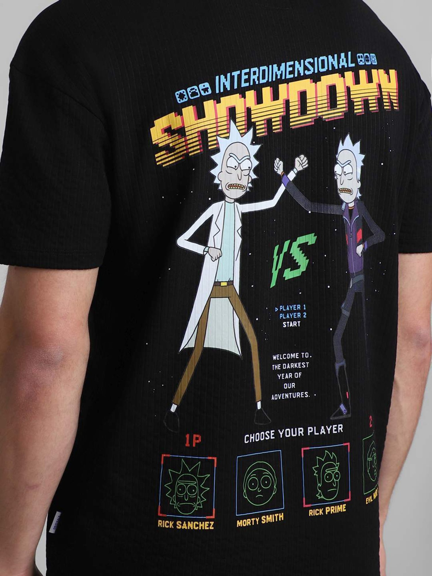 Jack & Jones Jet Black Cotton Boxy Fit Printed T-Shirt