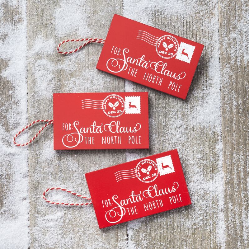 Lakeside To the North Pole For Santa Claus Letters Christmas Tree Ornaments - Set of 3