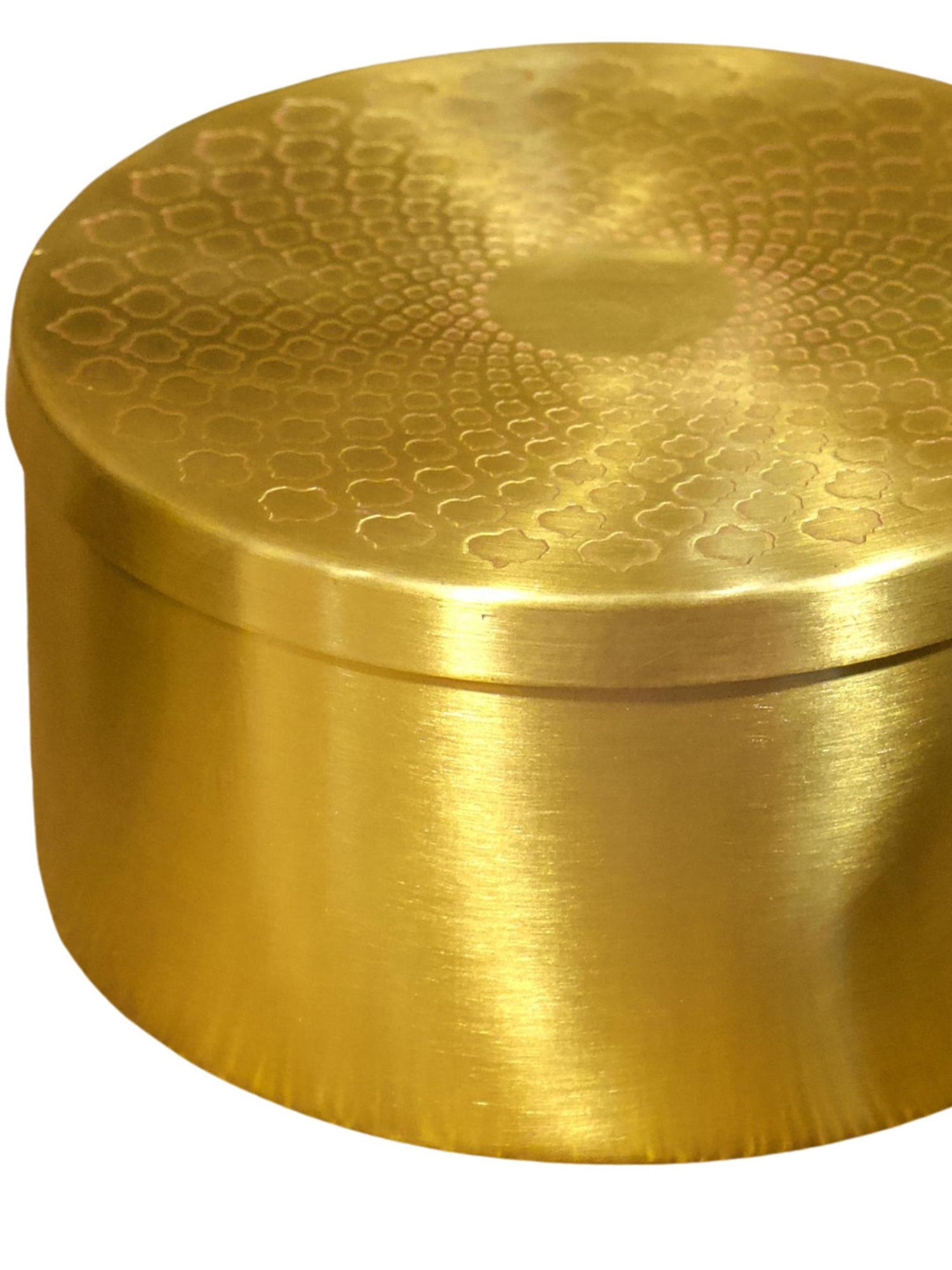 Ambi Handcrafted Pure Brass 6 Inches Storage Box With Inlay Work