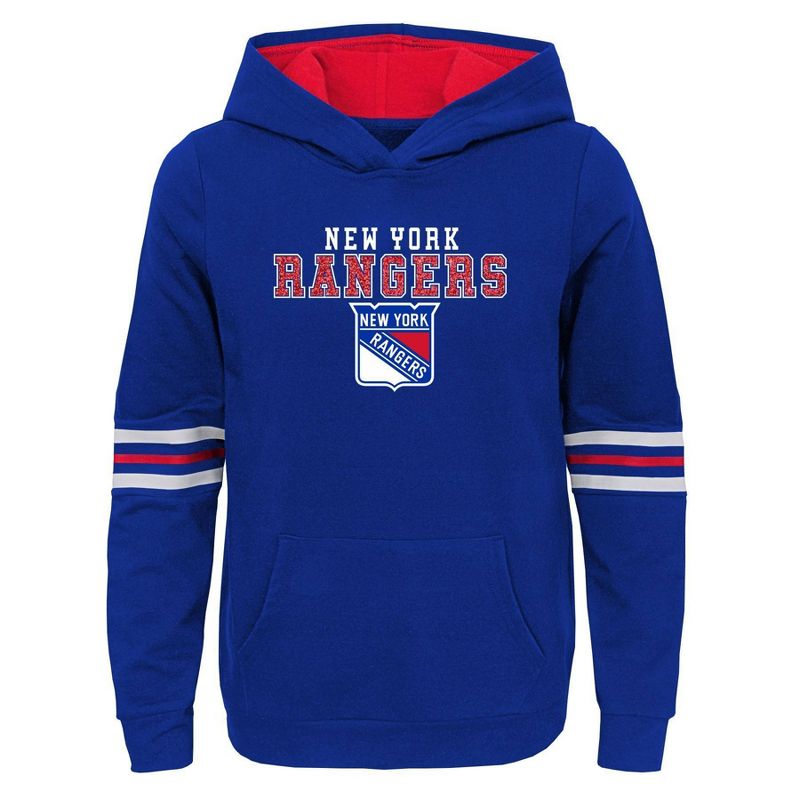 NHL New York Rangers Girls' Open Neck Fleece Hoodie - S