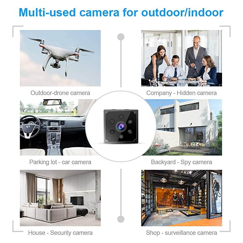 Spy Camera 4K Wireless Hidden Camera Portable HD WiFi Nanny Cam with Night Vision and Motion Detection Smallest Security Surveillance Camera with Phone App for IndoorHomeApartmentOffice