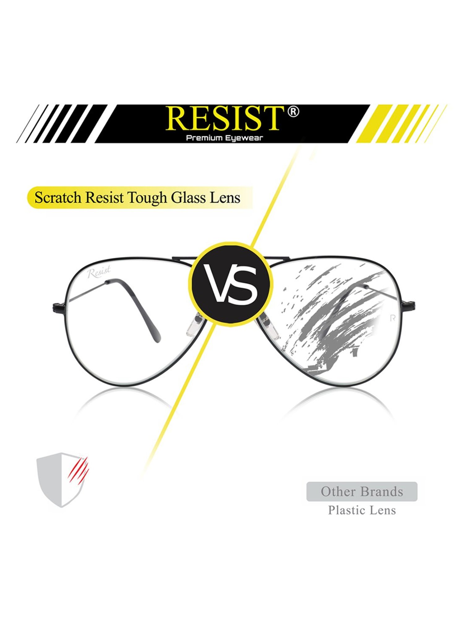 Resist Eyewear Clear Aviator UV Protection Unisex Sunglasses