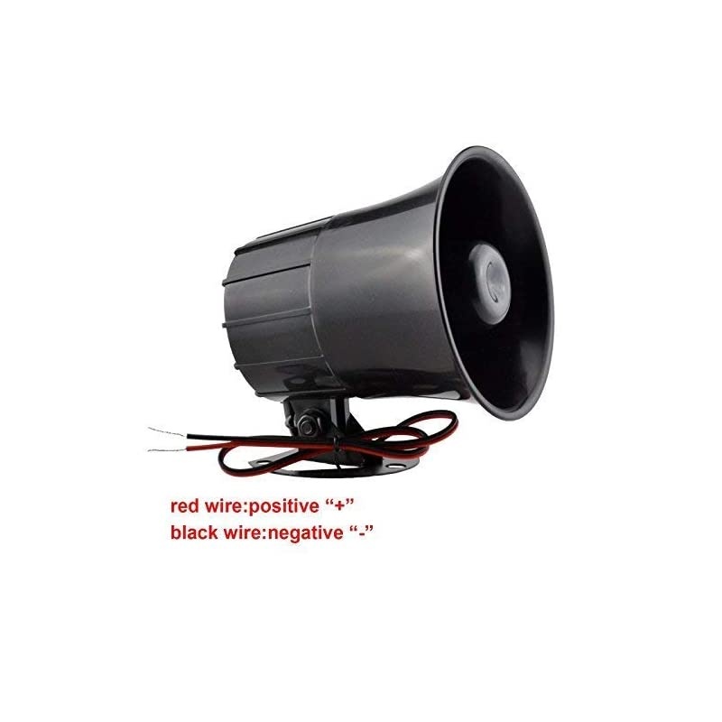 Wired Alarm Siren Horn 1tone 15W DC 12V Outdoor with Bracket for Home Security Protection System